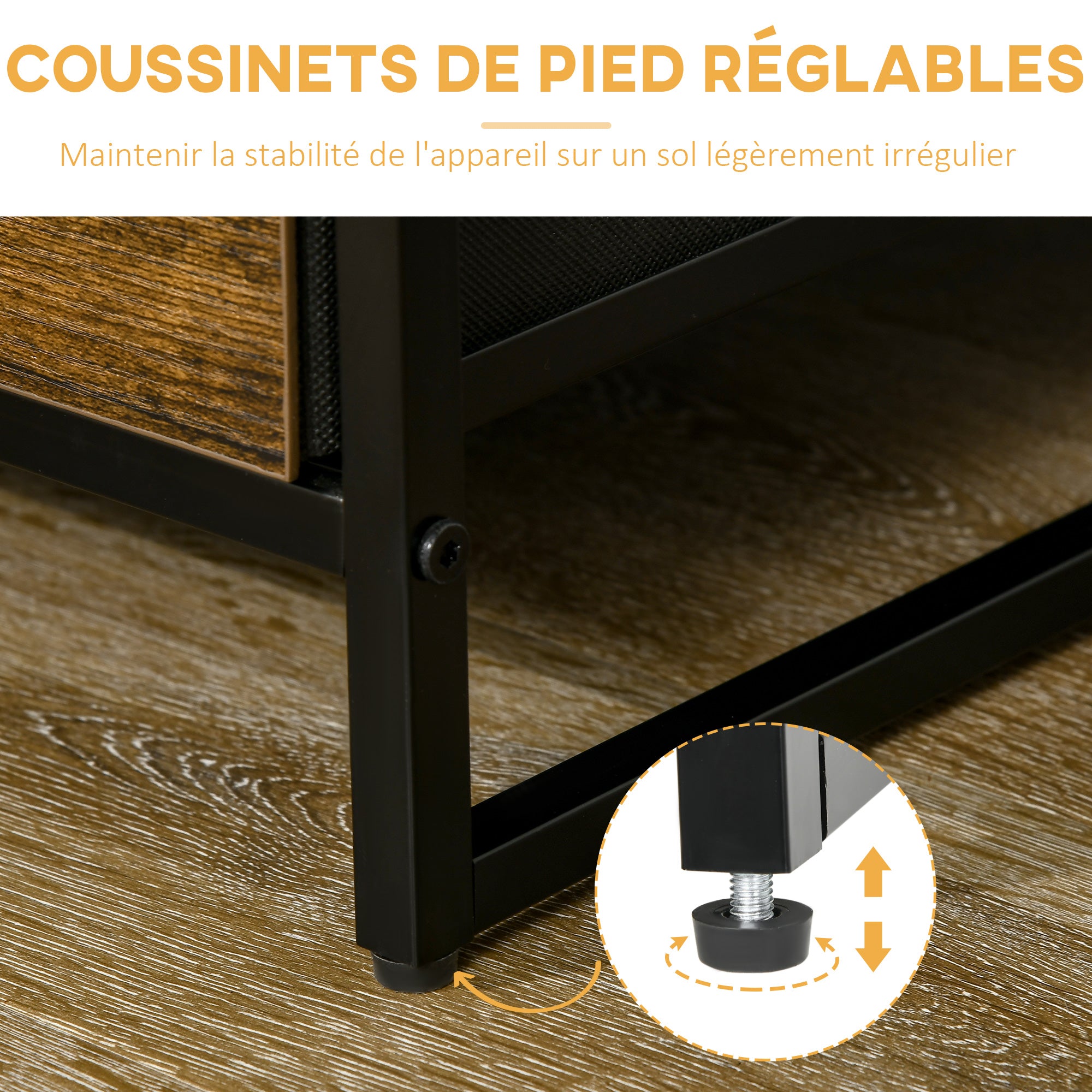 Bibliothèque Étagère Verticale de rangement avec 3 tiroirs en tissu amovibles - style industriel - dim. 44L x 40l x 155H cm, Chambre, Salon, Bureau, marron