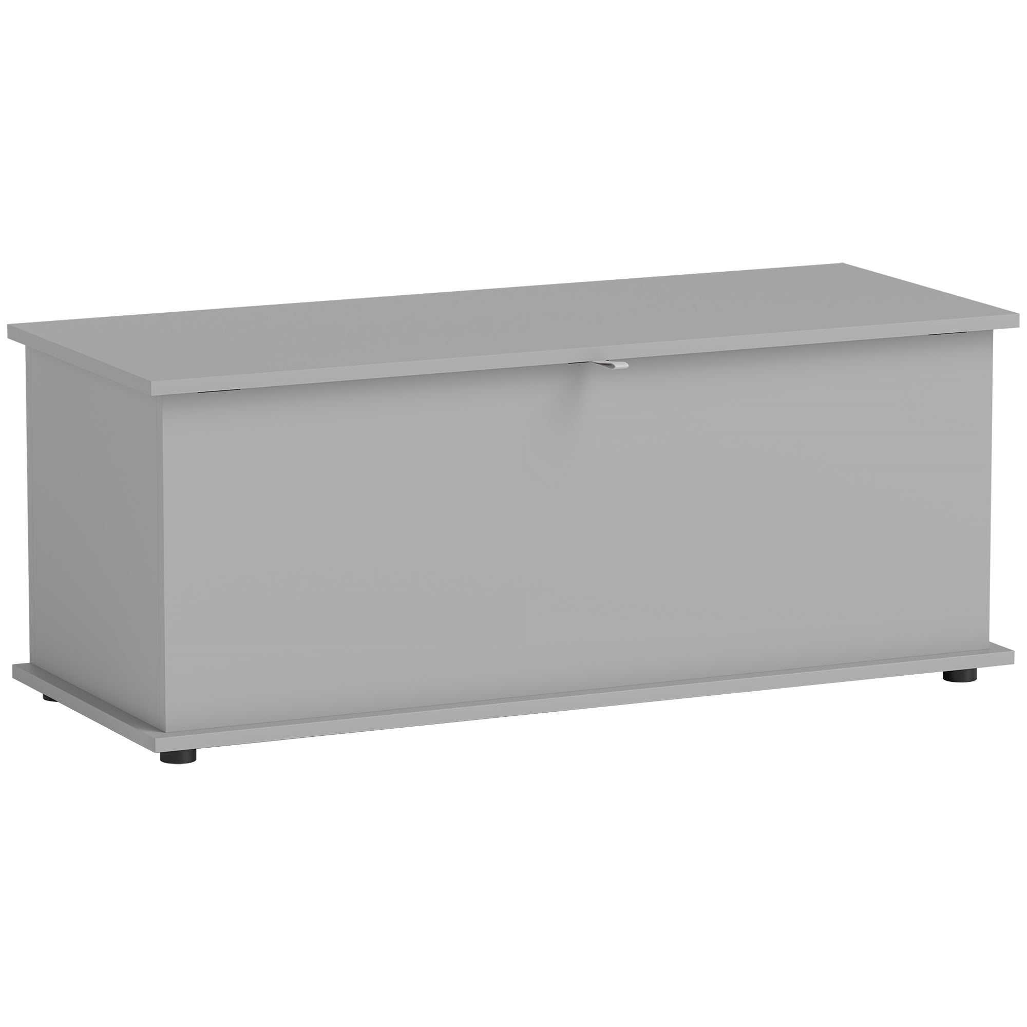 Coffre de rangement, banc de rangement avec couvercle rabattable et charnières de sécurité, banc chaussures, meuble d'entrée, couloir, chambre, salon, 100 x 40 x 40 cm, gris