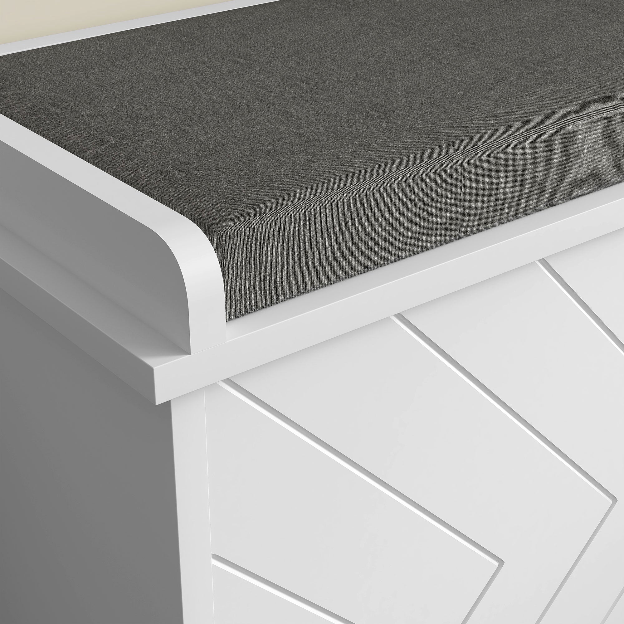 Banc à chaussures meuble à chaussures, meuble d'entrée avec tiroir rabattable, coussin d'assise et étagère réglable, pour couloir, entrée, chambre, 100 x 26 x 48 cm, blanc