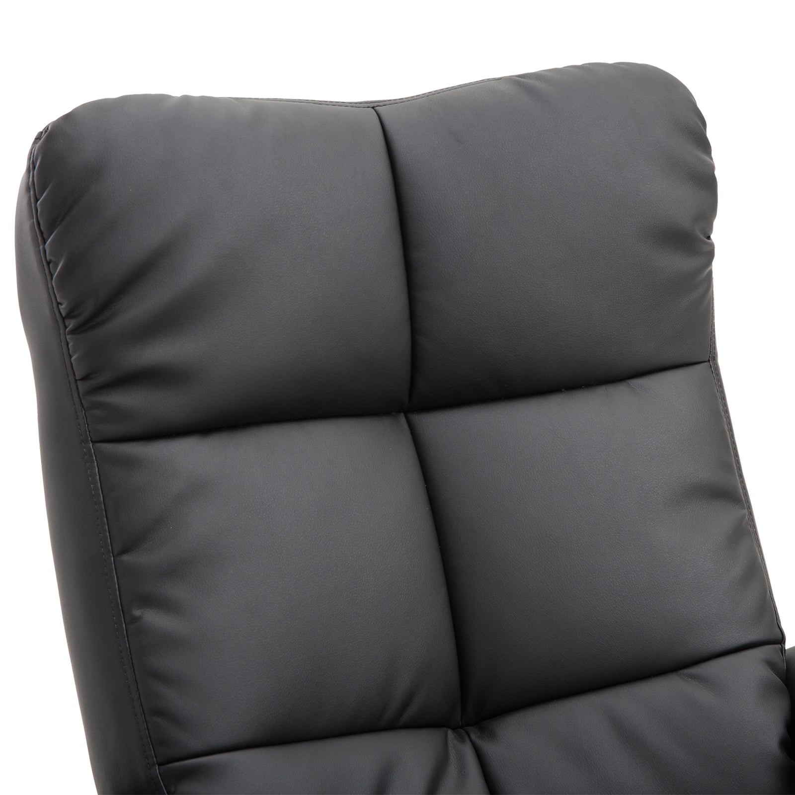 Fauteuil relax inclinable fauteuil de salon avec repose-pieds pouf coffre rangement revêtement synthétique couleur noire