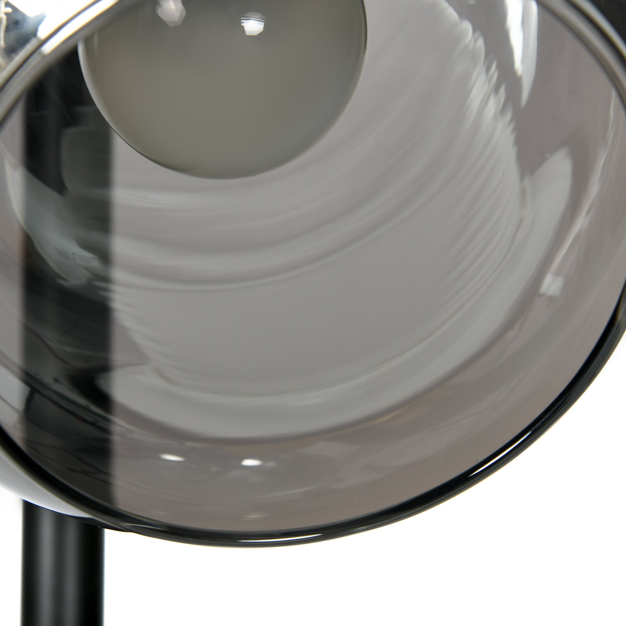 Lampadaire sur pied salon en métal avec 3 abat-jours globe métal chromé 40W Ø 36 x 162H cm noir et gris