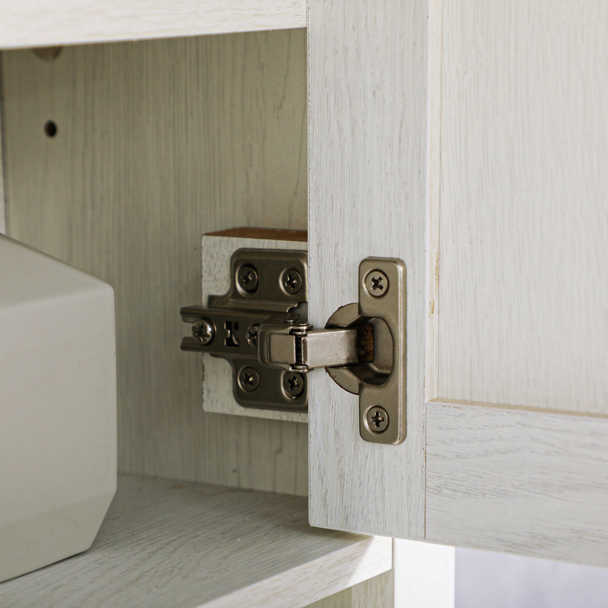 Armoire murale, armoire salle de bain, meuble wc suspendu avec placard à portess et compartiment ouvert, meuble haut salle de bain dim. 60 x 19,5 x 52,5 cm, blanc