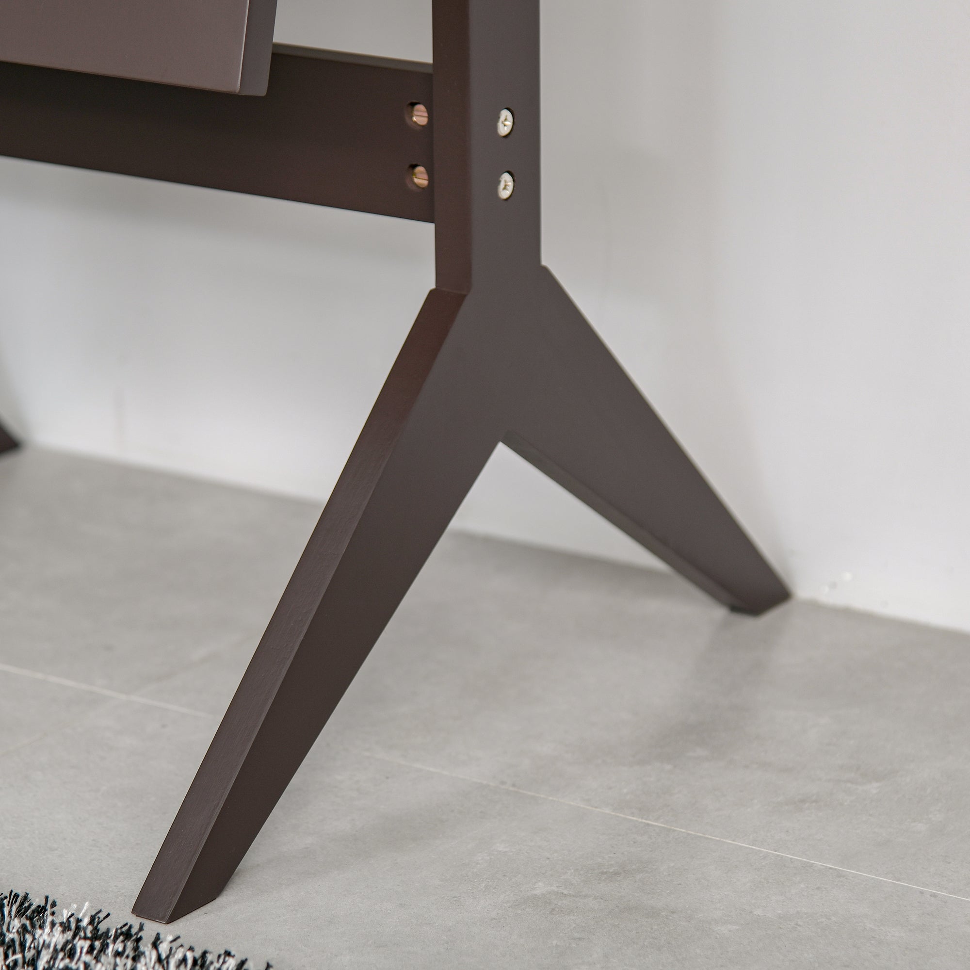 Miroir en Pied Grand Miroir de Sol Inclinaison réglable pour Dressing Chambre dim. 47L x 46l x 148H cm en Bois Brun Foncé