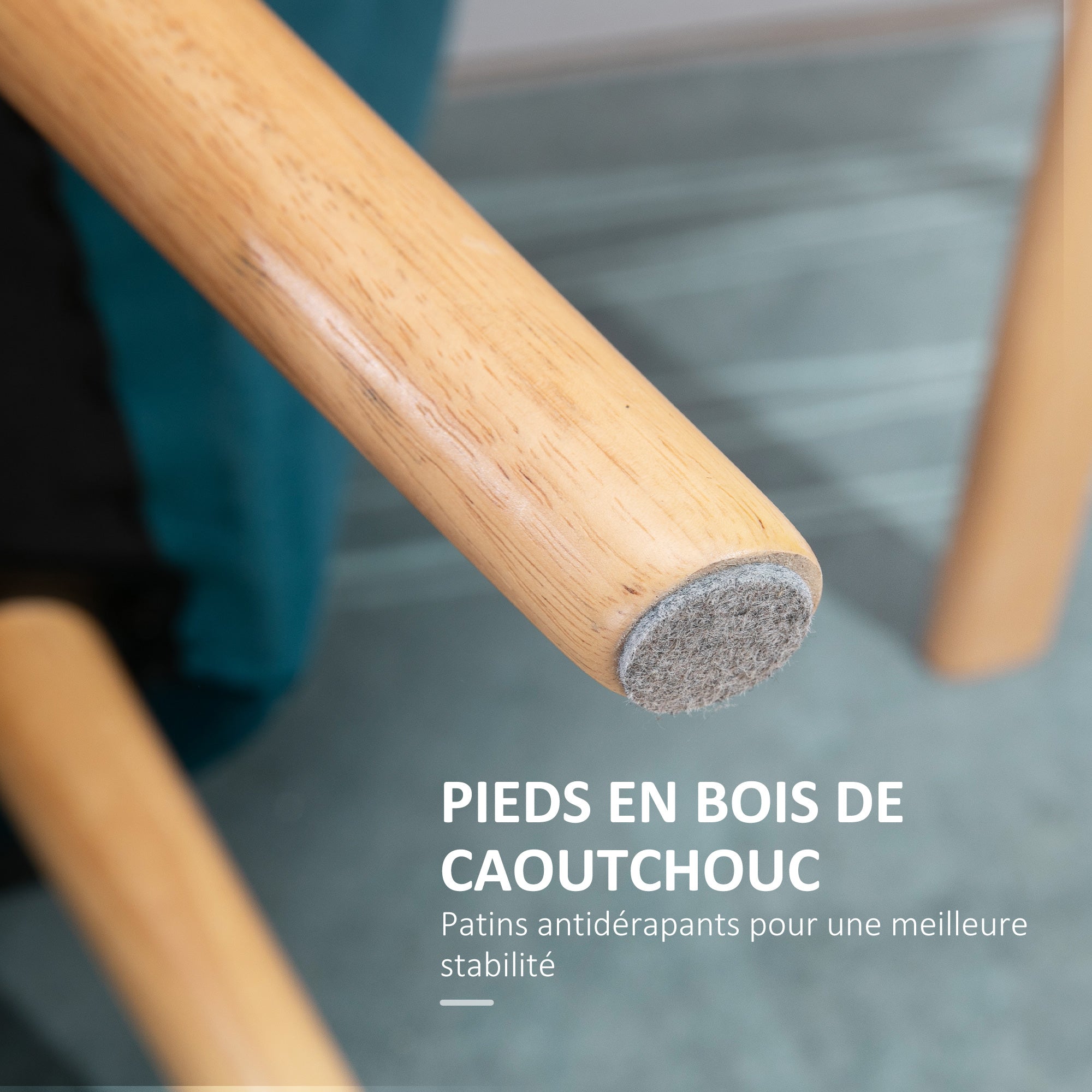 Fauteuil salon chaise coiffeuse fauteuil scandinave avec dossier haut et accoudoir rembourré - avec pied en bois, revêtement en effet velours, 67 x 61,5 x 71 cm, bleu