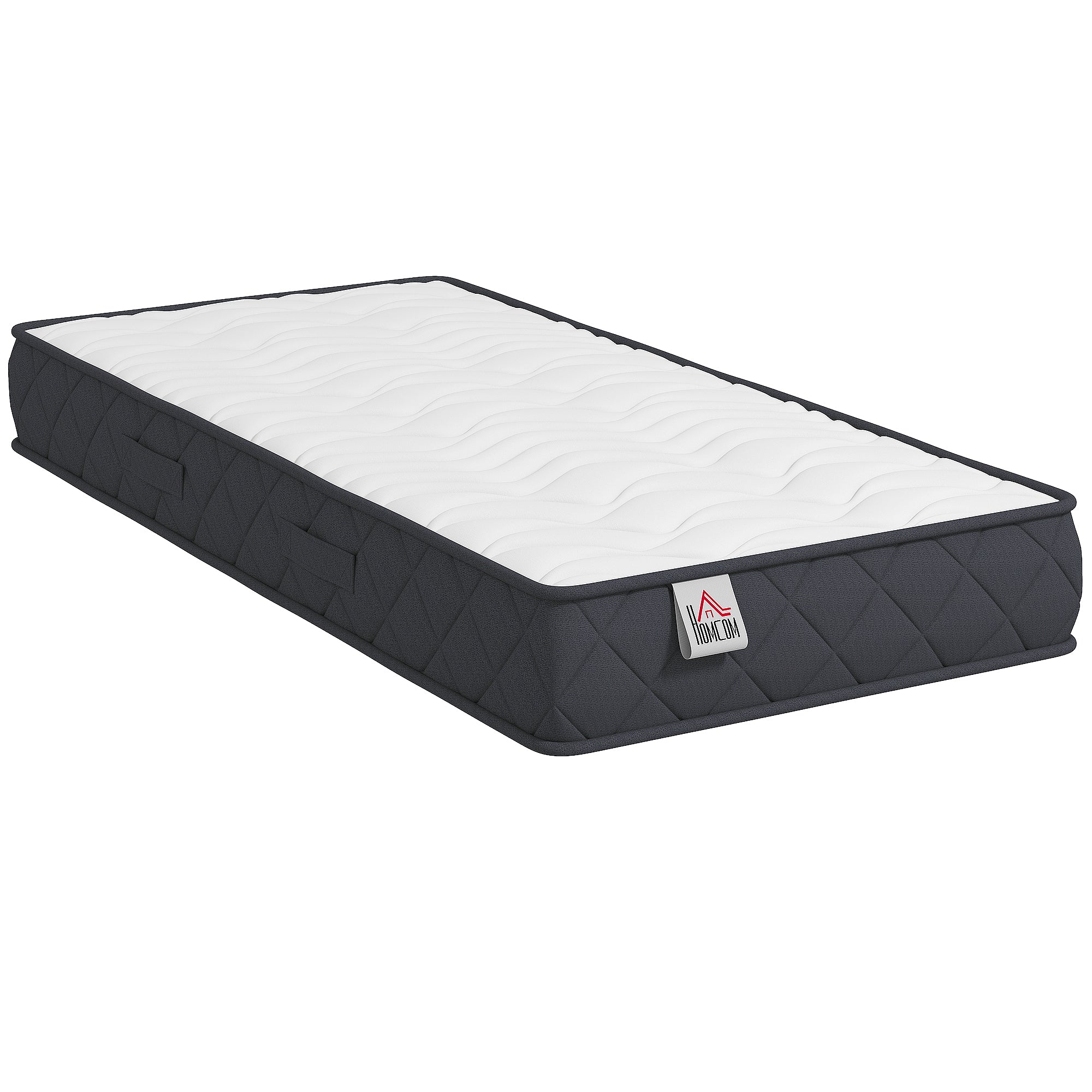 Matelas 90x190cm, Matelas 1 Personnes, Mousse à Mémoire de Forme, 20cm d'Épaisseur, Mousse Découpée en Vagues et Bords Renforcés, Certifié Oeko-Tex, Fermeté Moyenne
