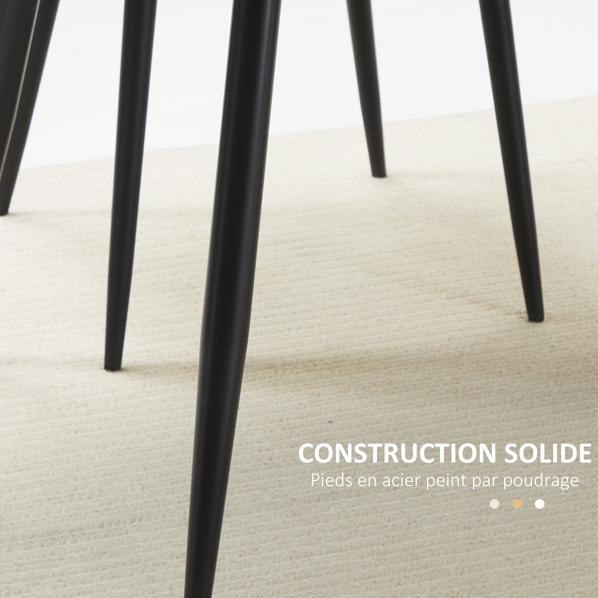 Table à manger rectangulaire, table de cuisine 140 cm, 4 personnes avec plateau effet bois, table de salle à manger, 4 pieds en acier, naturel et noir