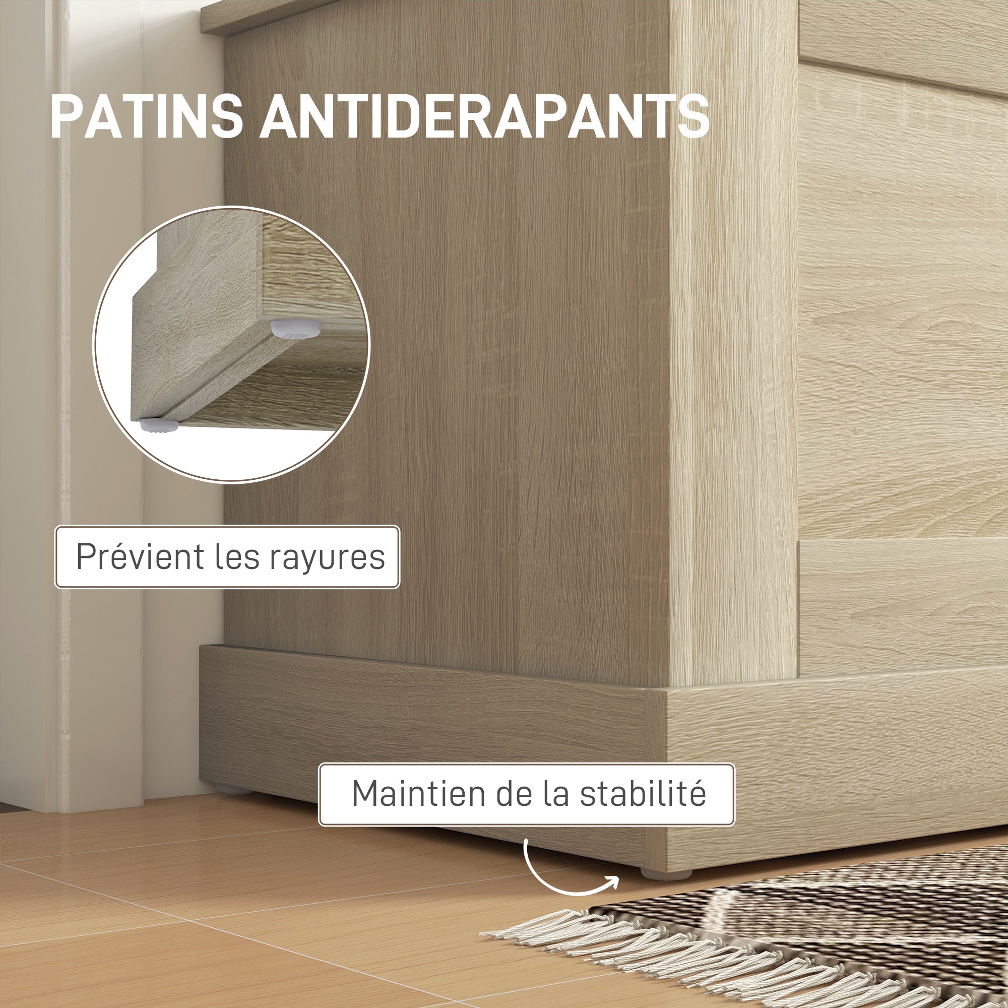 Coffre de rangement, coffre à jouets en bois, avec charnière de sécurité, pour salon, entrée, 80 x 40 x 45 cm, bois naturel