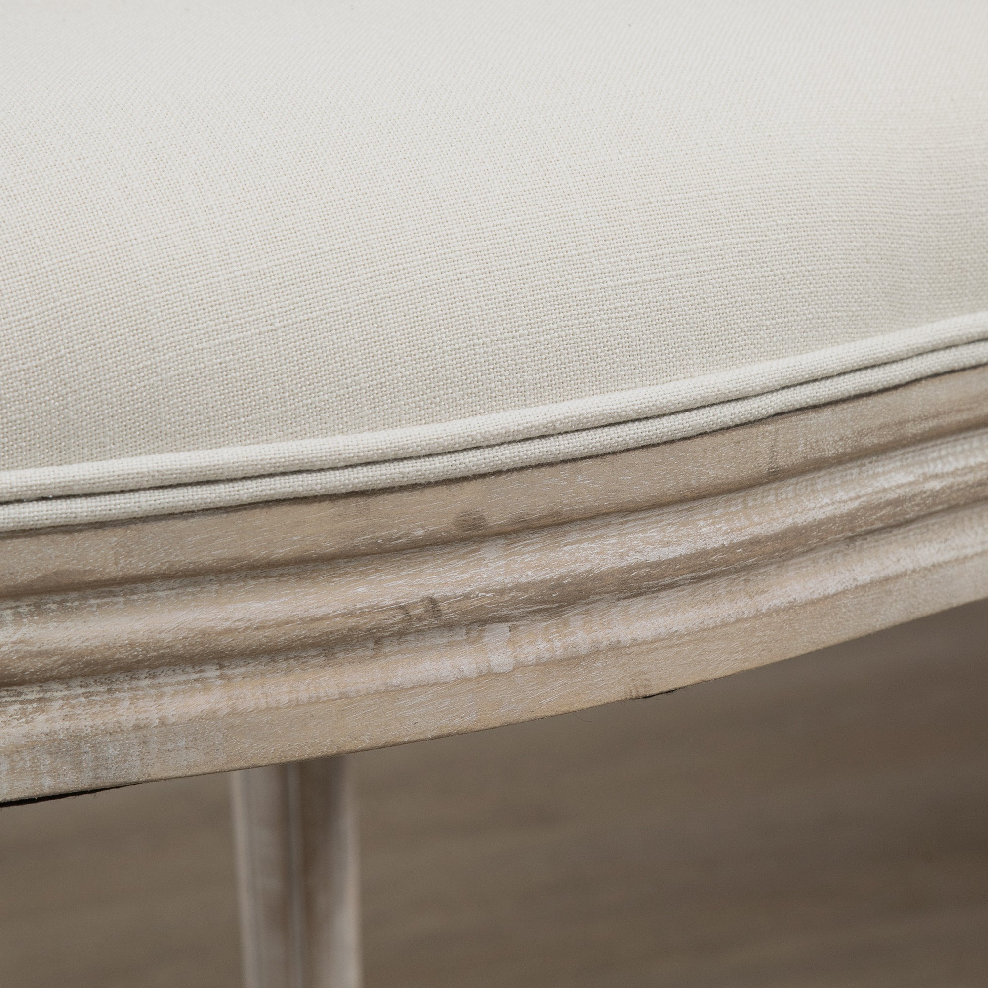 Lot de 2 chaises de Salle à Manger - Chaise de Salon médaillon Style Louis XVI - Bois Massif sculpté, patiné - Aspect Lin Beige