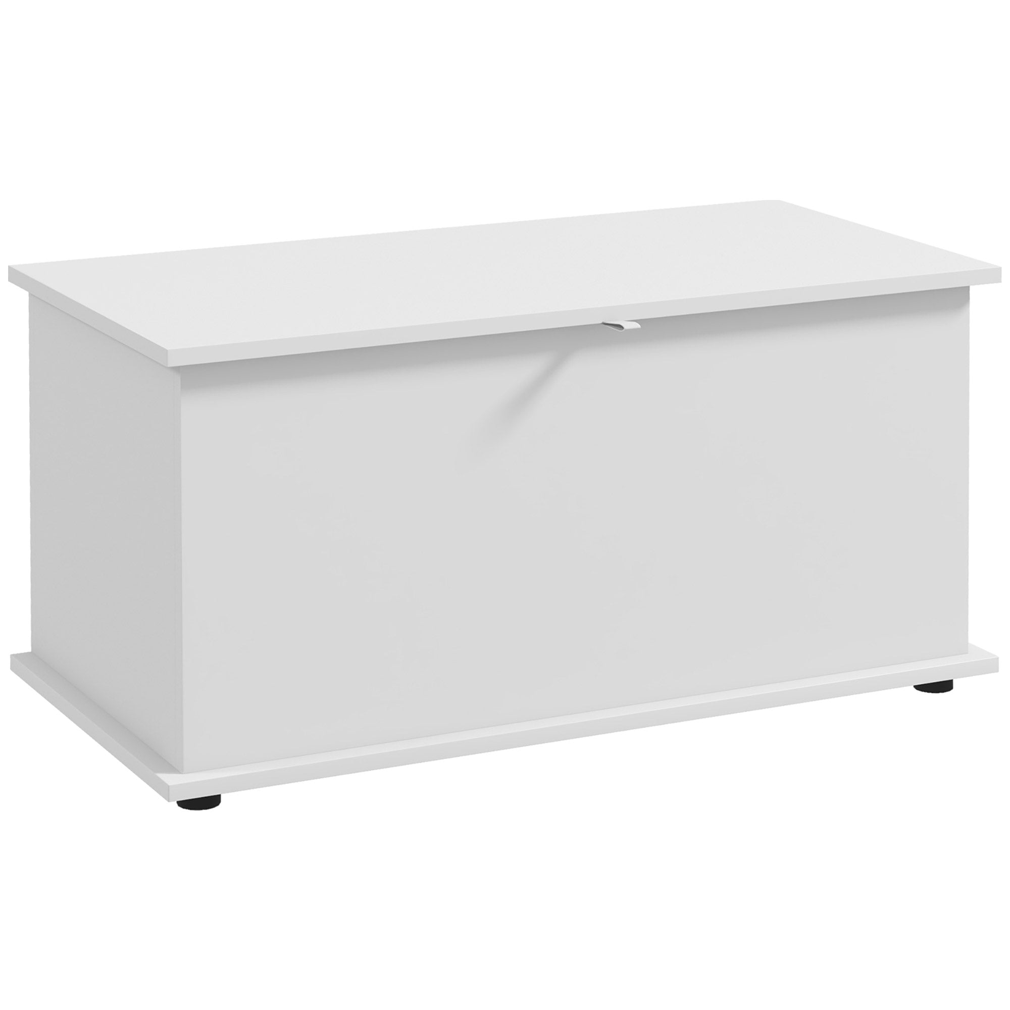 Coffre de rangement, banc de rangement avec couvercle rabattable et charnières de sécurité, banc chaussures, meuble d'entrée, couloir, chambre, salon, 80 x 40 x 40 cm, blanc