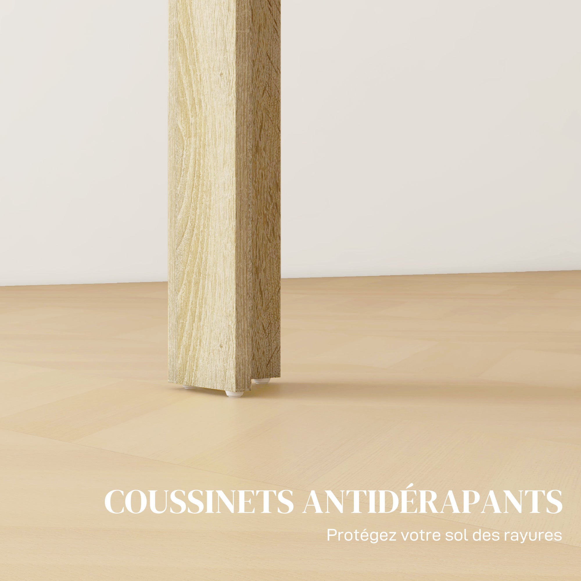 Table de salle à manger table de cuisine pour 6 personnes, style scandinave en bois aspect naturel et noir, dim. 140L x 90l x 75H cm