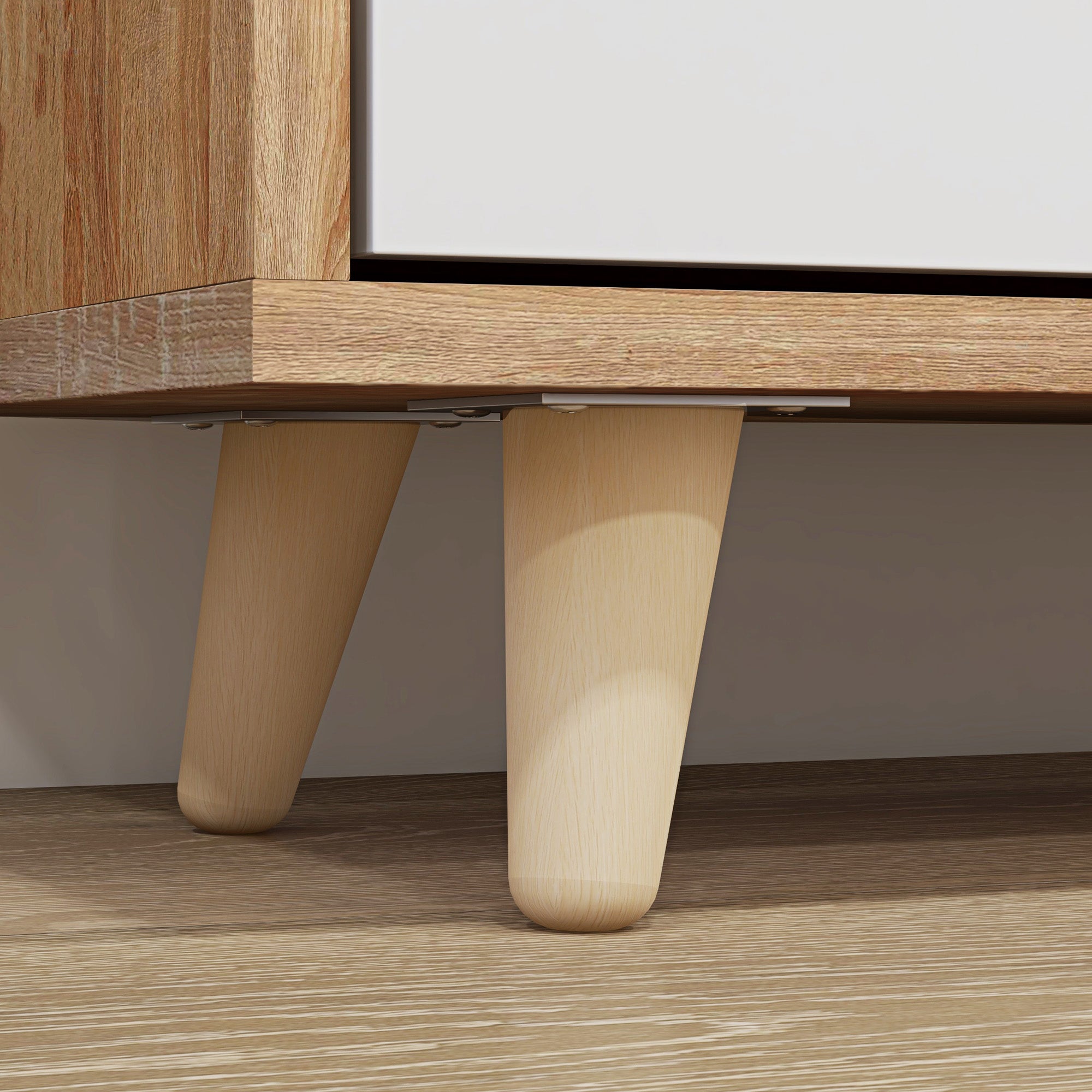 Meuble à chaussures 3 abattants, armoire à chaussures, avec étagère réglable, 72L x 24l x 119H cm, naturel et blanc