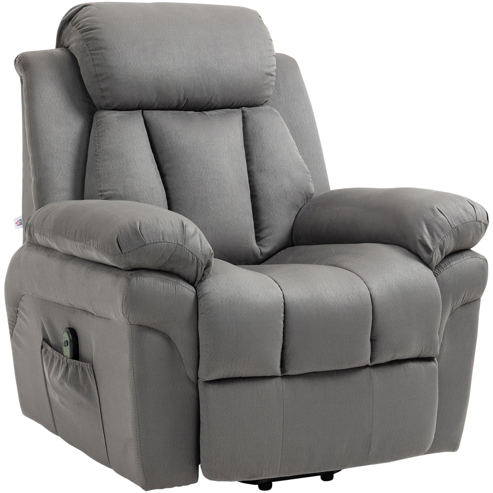 Fauteuil releveur électrique, fauteuil relax électrique avec repose-pied ajustable, dossier inclinable, télécommande, poche latérale, pour personnes âgées, gris