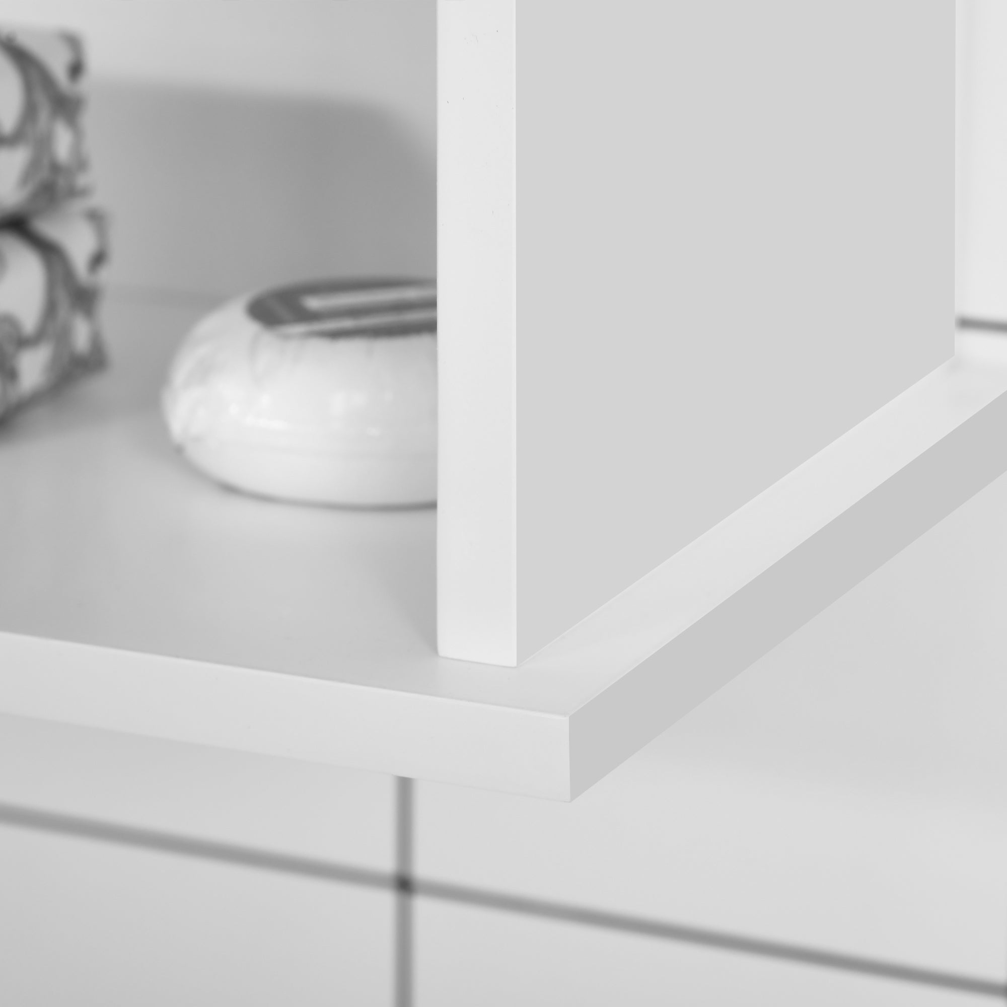 Armoire murale, meuble haut salle de bain avec étagère réglable, double porte et étagère ouverte, meuble de salle de bain, meuble de rangement suspendu, 60 x 20 x 70 cm, blanc