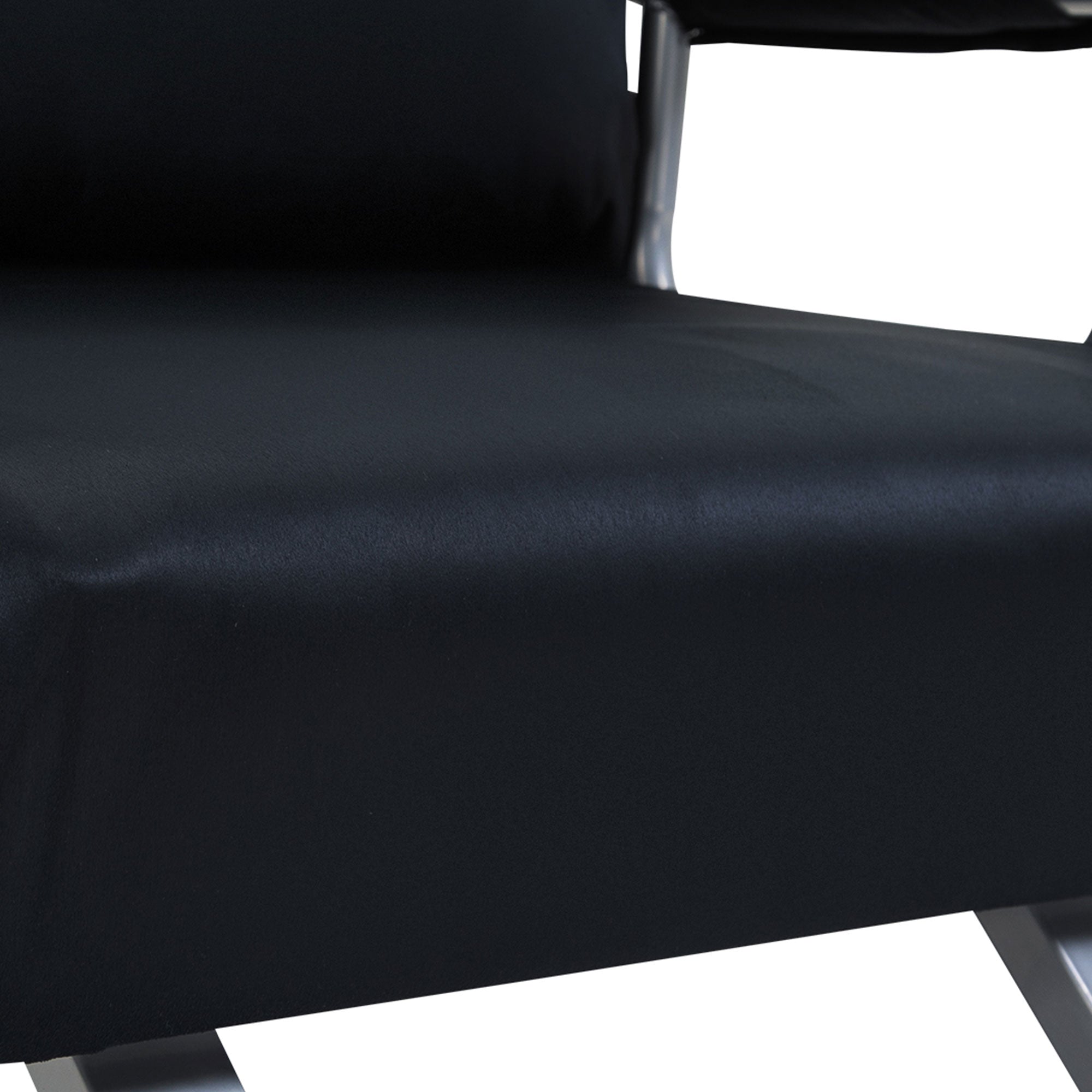 Fauteuil chauffeuse canapé-lit Convertible 1 Place déhoussable Grand Confort Coussin Pieds accoudoirs métal suède Noir