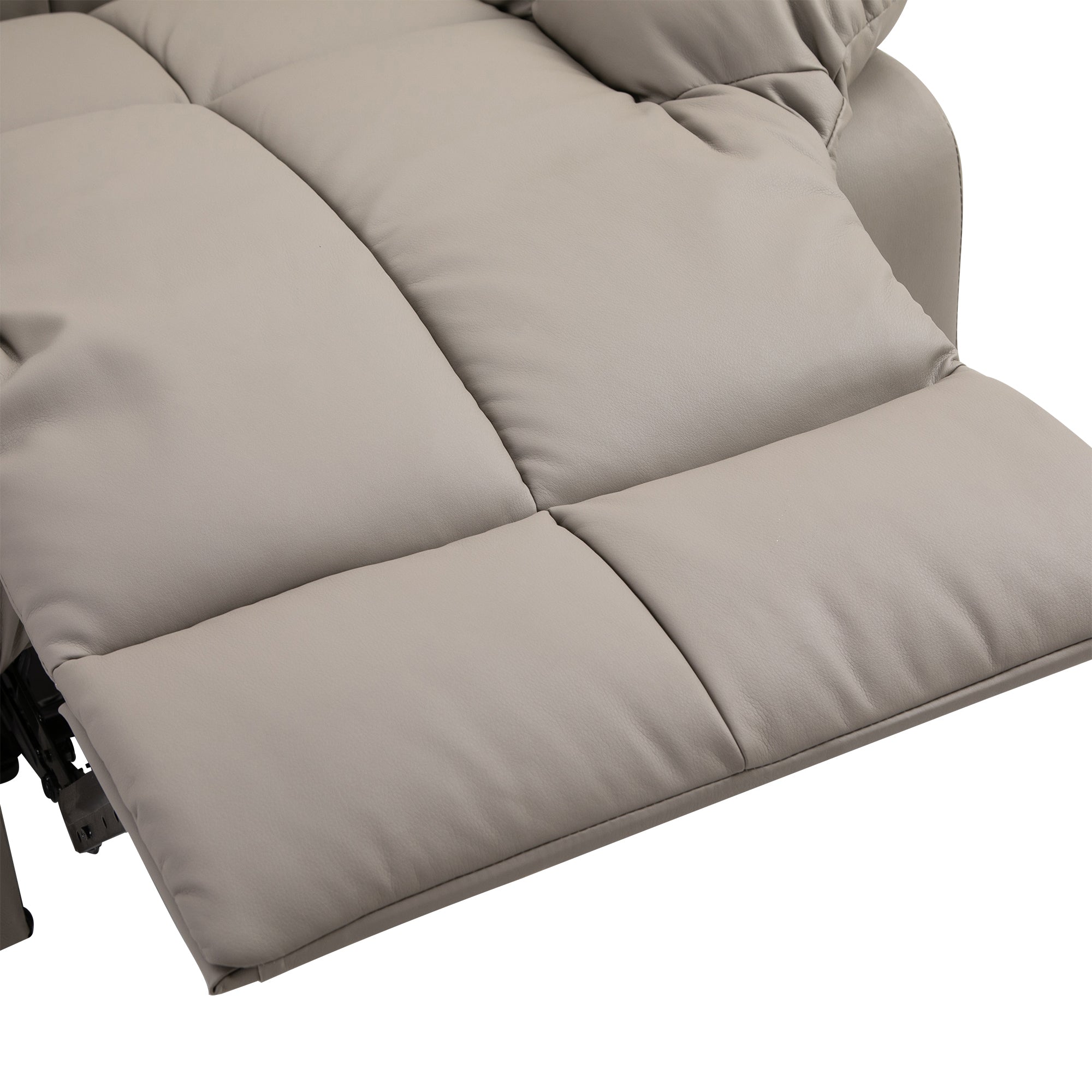 Fauteuil de massage fauteuil de relaxation massant avec dossier inclinable manuellement et repose-pied fauteuil TV revêtement synthétique télécommande incluse gris