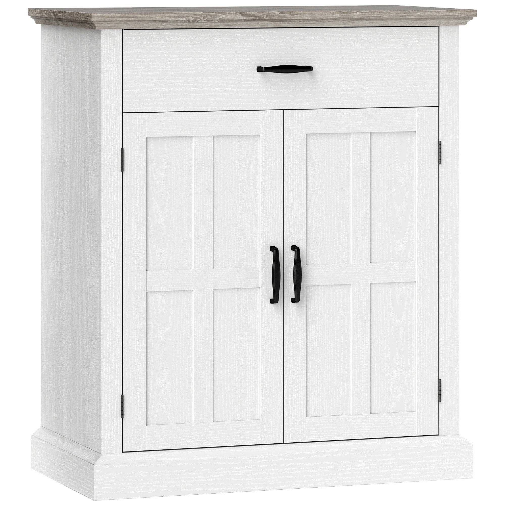 Buffet salon meuble de rangement style moderne avec placard à 2 portes, tiroir et étagère réglable - buffet salle à manger et salon, 75,2 x 40 x 91,5 cm, blanc