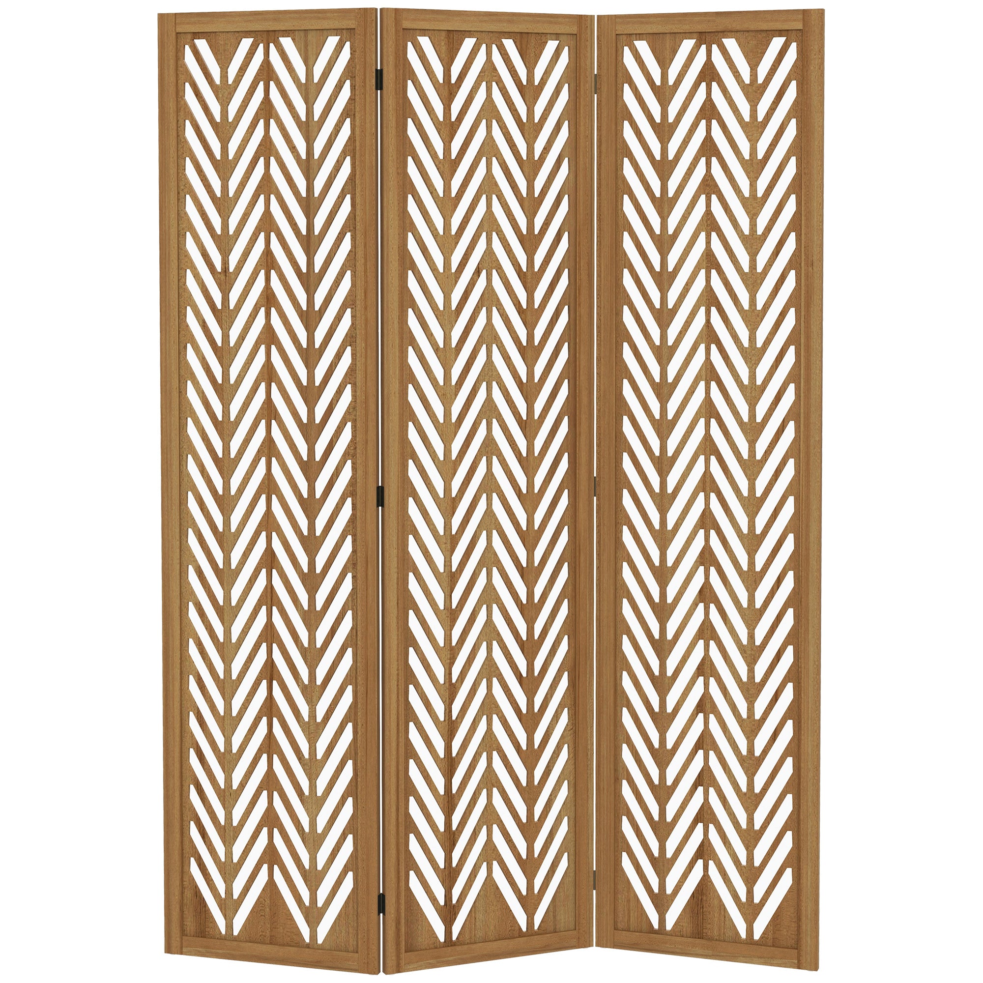 Paravent en bois ajouré séparateur de pièce closion intérieur pliable 3 panneaux en bois 120 x 170 cm naturel