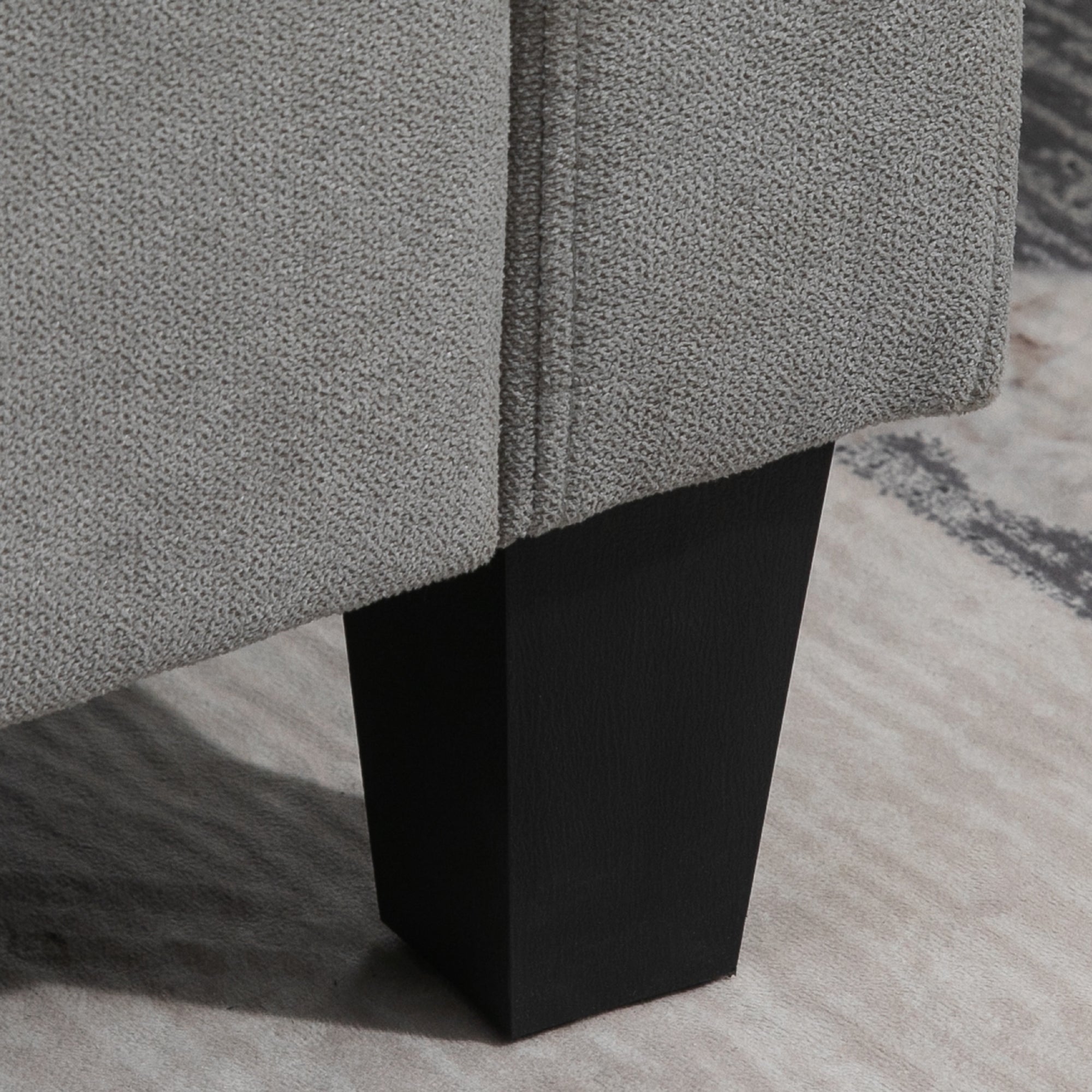 Canapé d'angle canapé 3 places avec méridienne réversible gauche ou droite pour salon, bureau, appartement, tissu polyester 197L x 139l x 91H cm gris clair