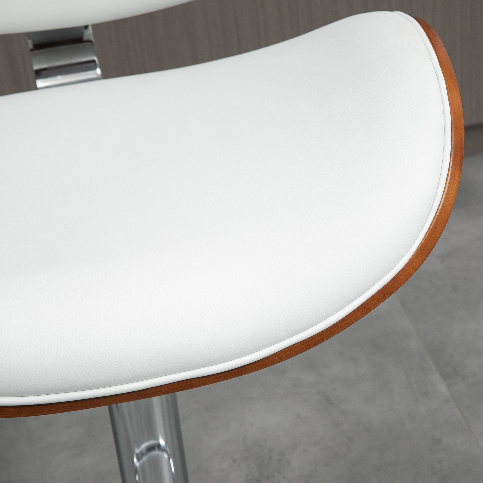 Lot de 2 tabourets de bar chaise de cuisine avec dossier revêtement synthétique hauteur réglable pivotant repose-pied blanc