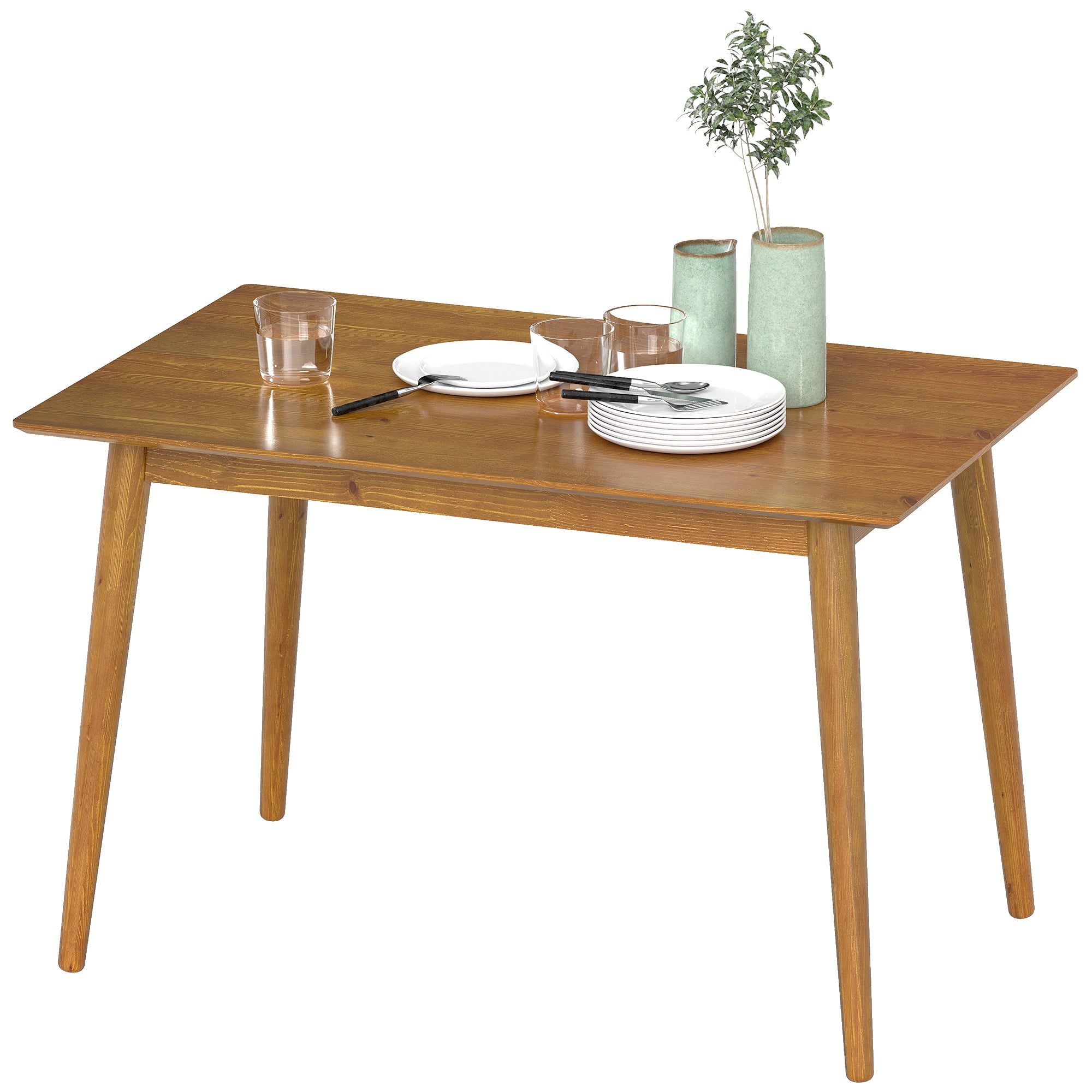 Table de salle à manger table de cuisine design grand plateau 4-6 personnes en bois dim. 120L x 75l x 76H cm