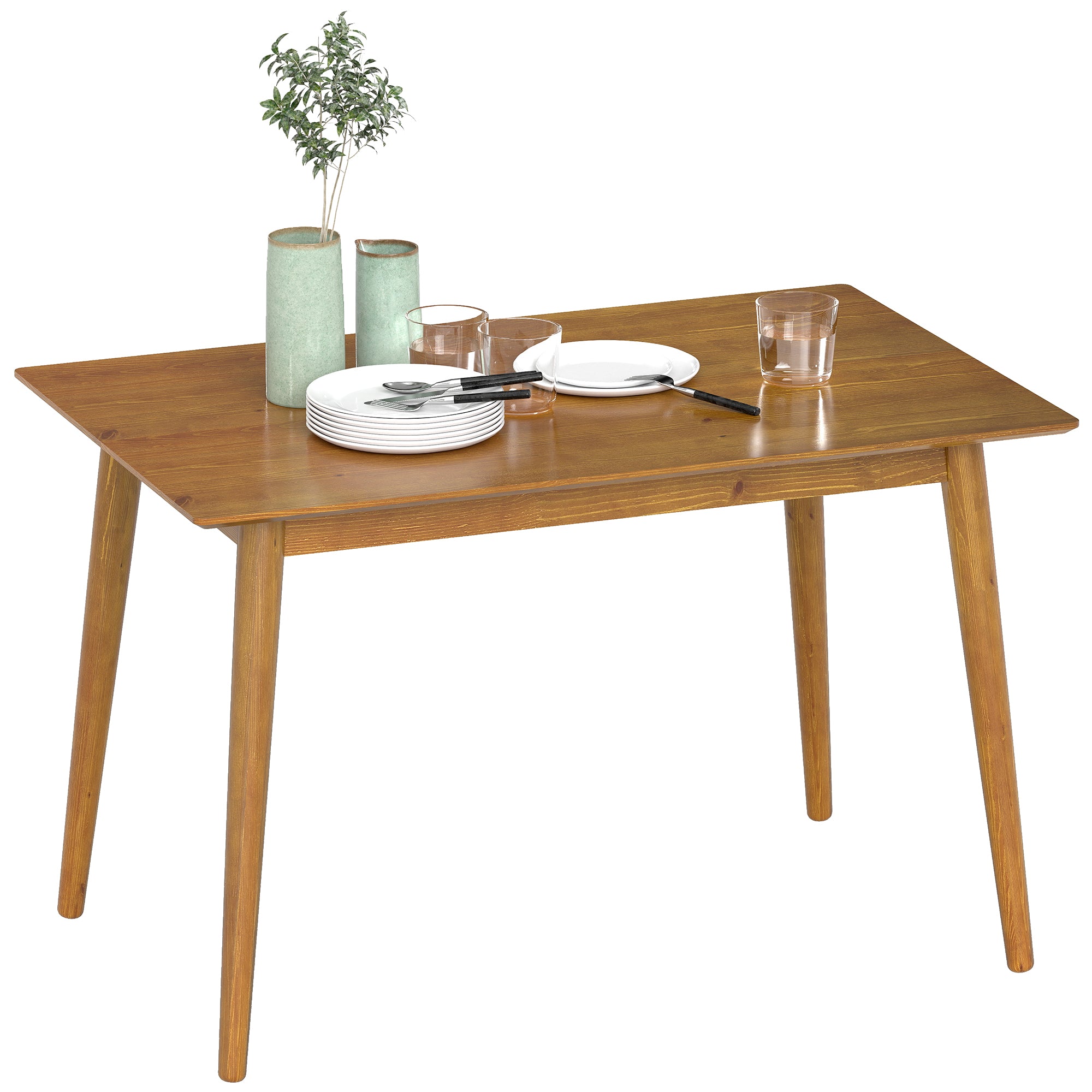 Table de salle à manger table de cuisine design grand plateau 4-6 personnes en bois dim. 120L x 75l x 76H cm