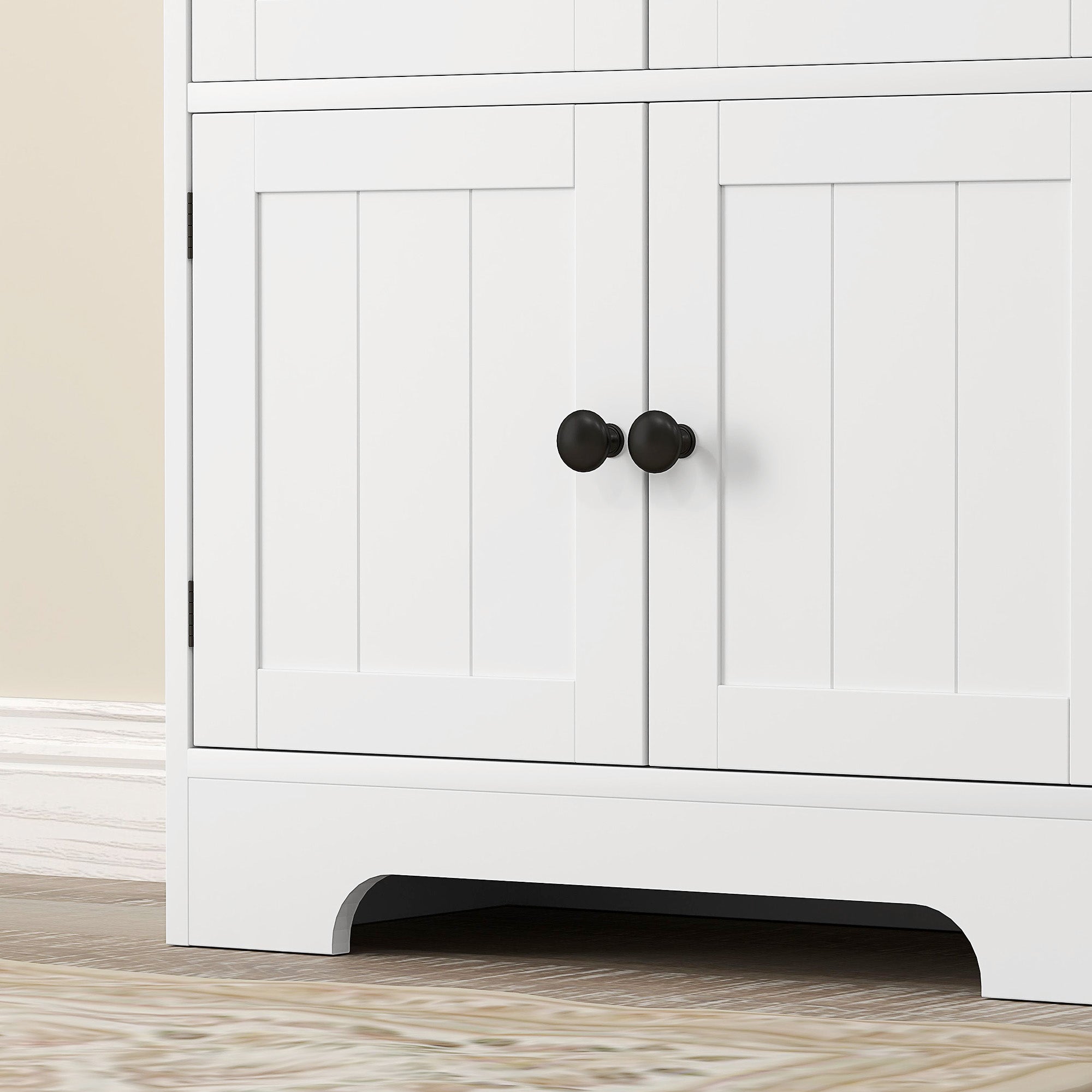 Armoire de cuisine buffet cuisine meuble de rangement avec placards et étagères réglables pour salle à manger, salon, 58,2 x 30 x 123 cm, blanc