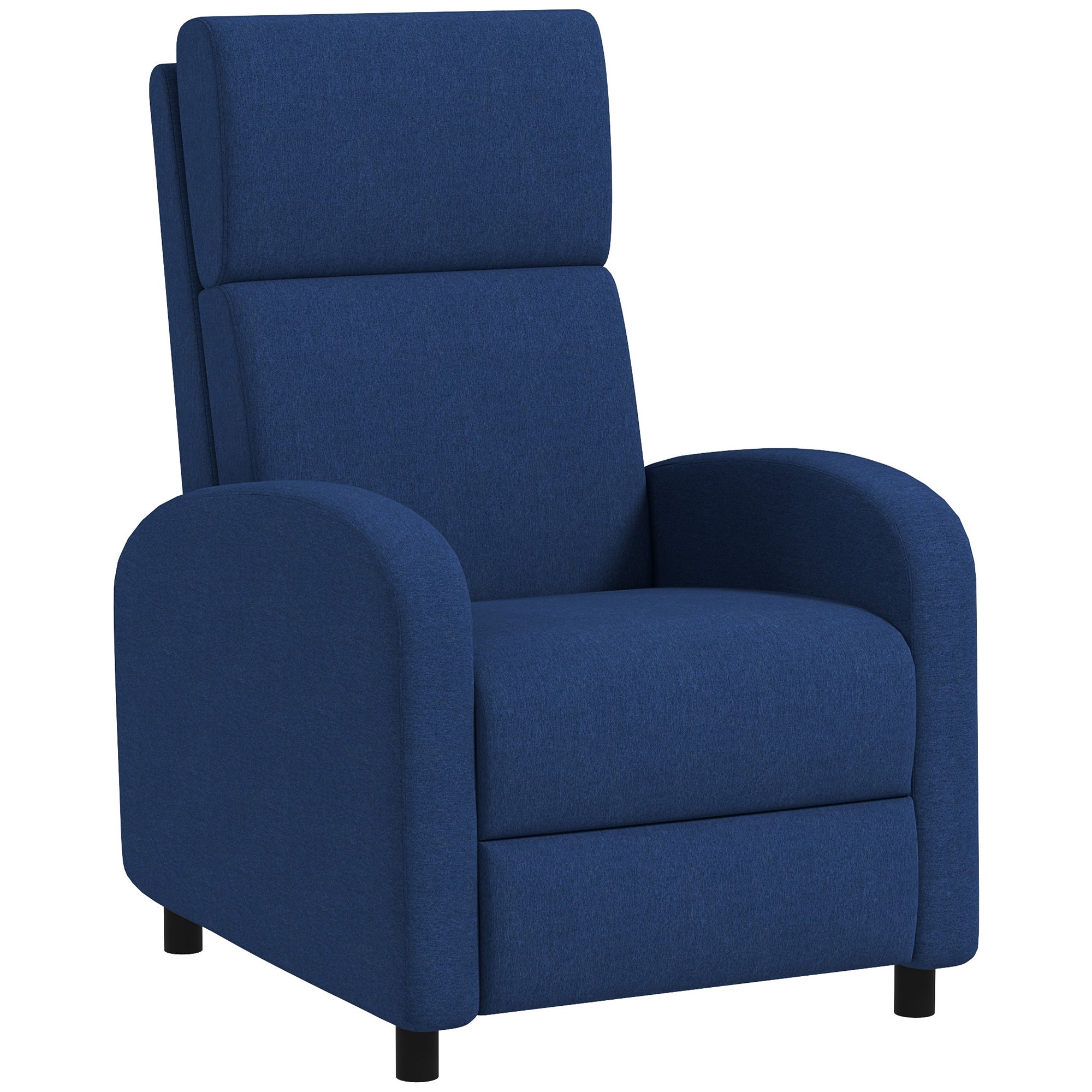 Fauteuil relax fauteuil de relaxation inclinable salon avec dossier réglable jusqu'à 160° manuellement, repose-pieds intégré pour salon chambre bureau home cinéma, charge 120 kg, bleu