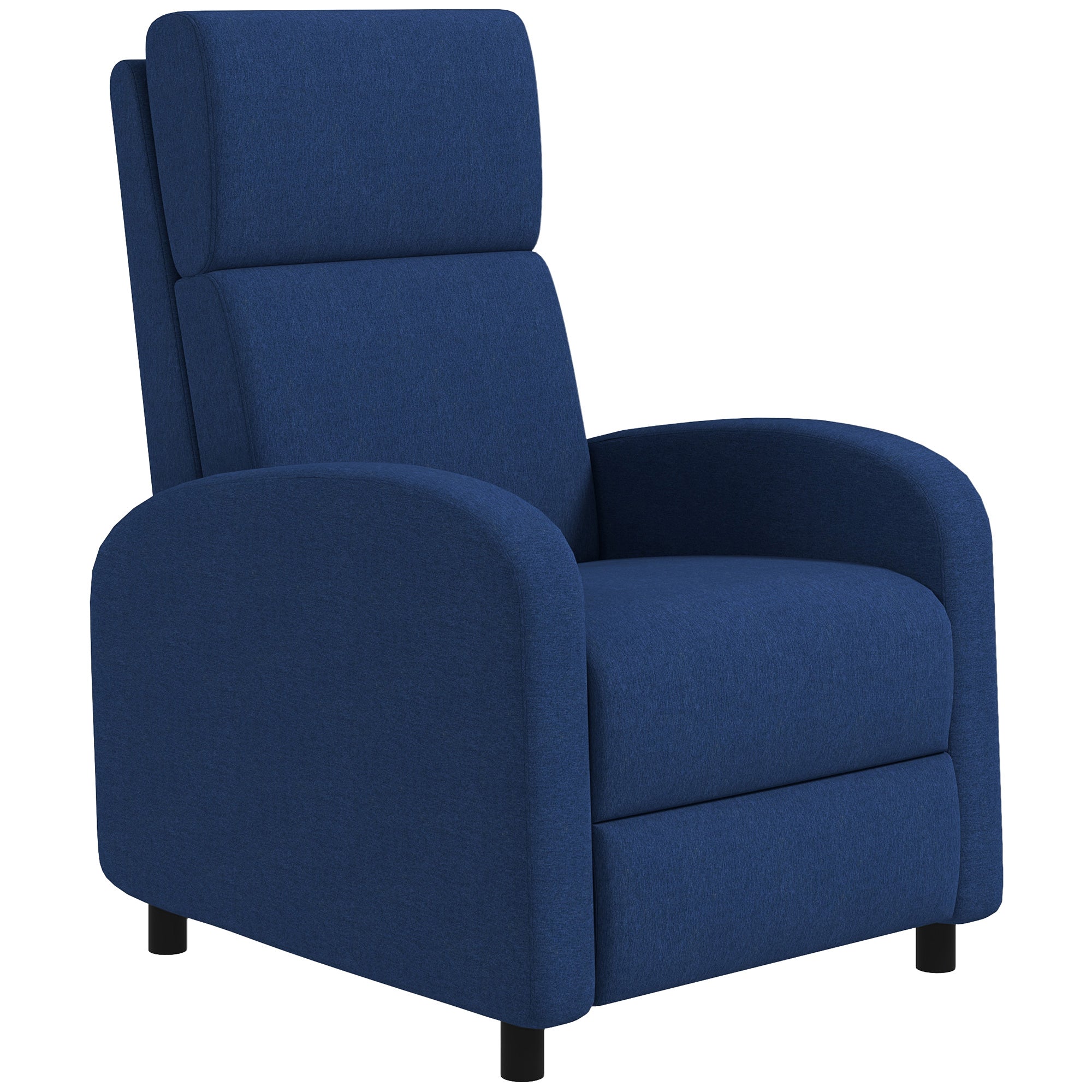 Fauteuil relax fauteuil de relaxation inclinable salon avec dossier réglable jusqu'à 160° manuellement, repose-pieds intégré pour salon chambre bureau home cinéma, charge 120 kg, bleu
