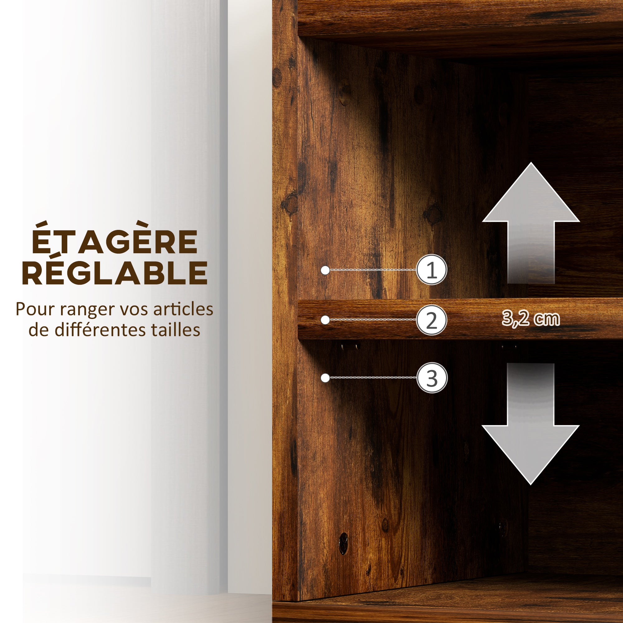 Meuble Chaussures Banc à Chaussures 2 Niveaux Rangement, Niche + Coffre intégré avec Coussin Effet bois d'acajou