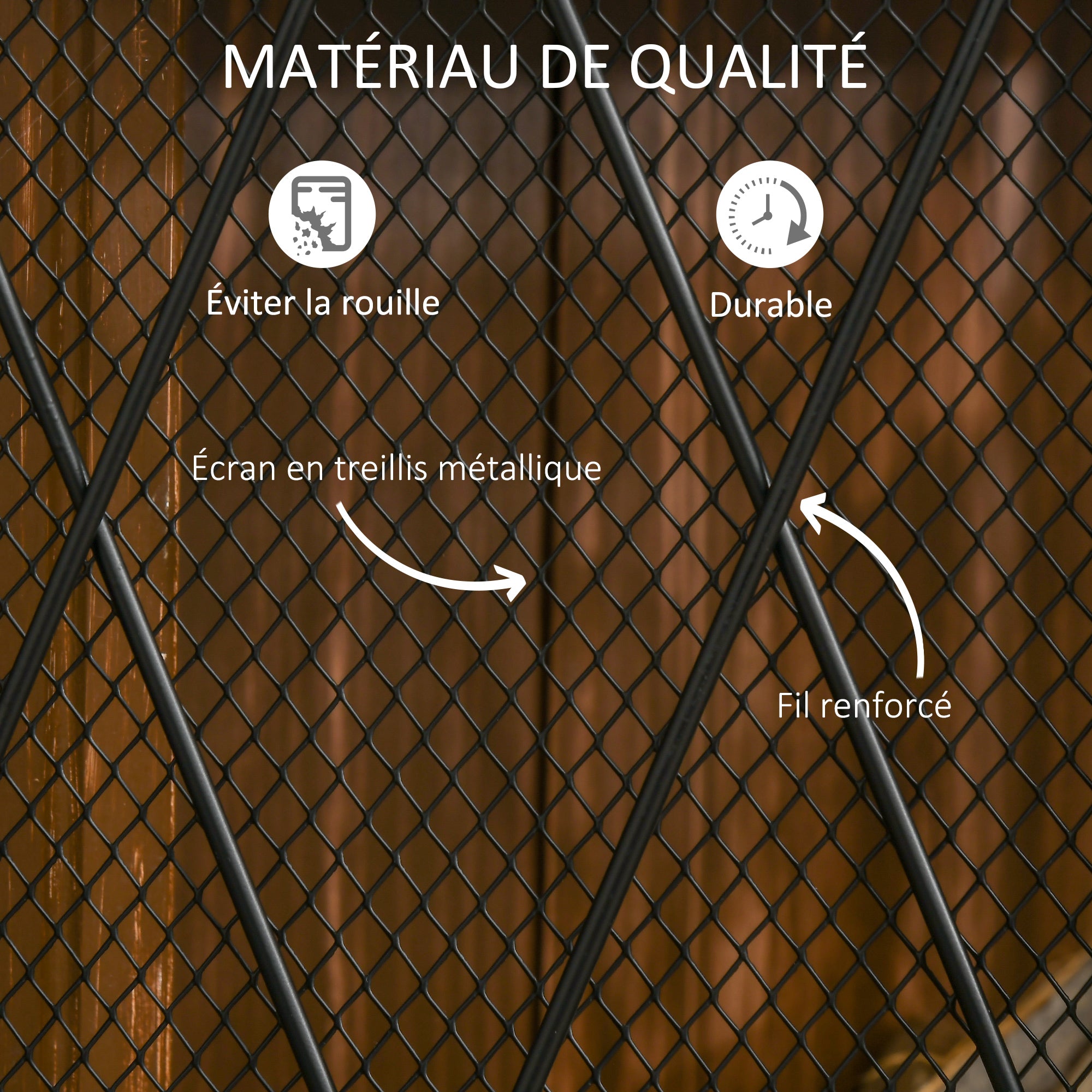 Grille de protection pour cheminée 120 x 79 cm - pare-feu pour cheminée ou poêle - pare-étincelles - barrière de sécurité - 3 volets pliables et porte - métal noir