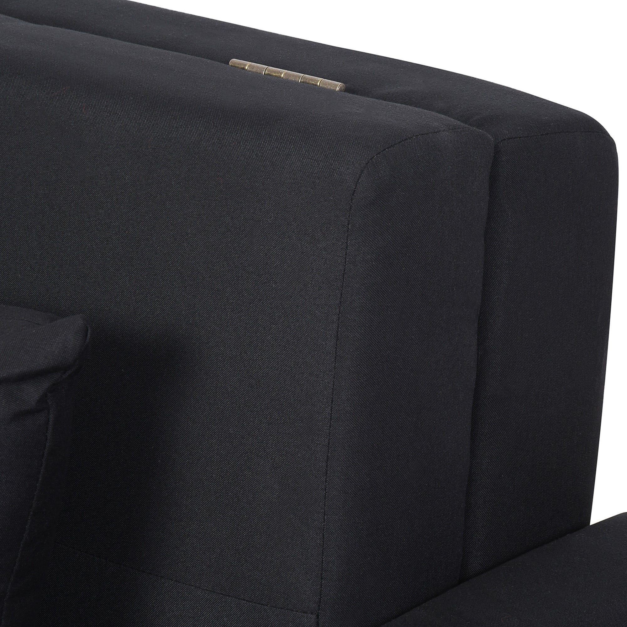 Canapé convertible 2 places 2 en 1, canapé-lit avec 2 coussins inclus et coffre de rangement intégré, tissu en coton, pour salon, chambre d'amis, petit espace, gris foncé