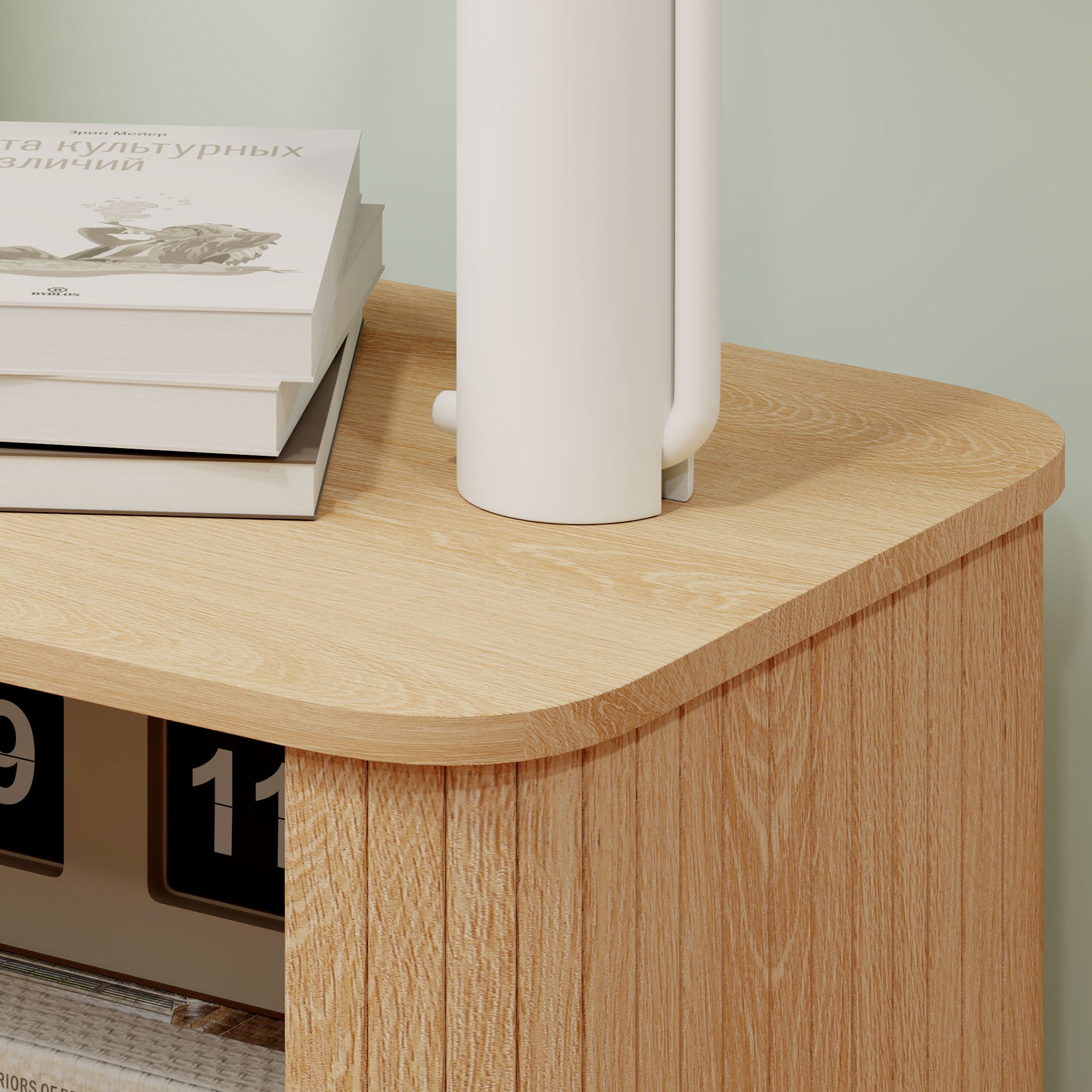 Table de chevet, table d'appoint, table de nuit style scandinave 2 portes coulissantes et pieds en acier pour chambre, salon, 48 x 40 x 48 cm, aspect bois