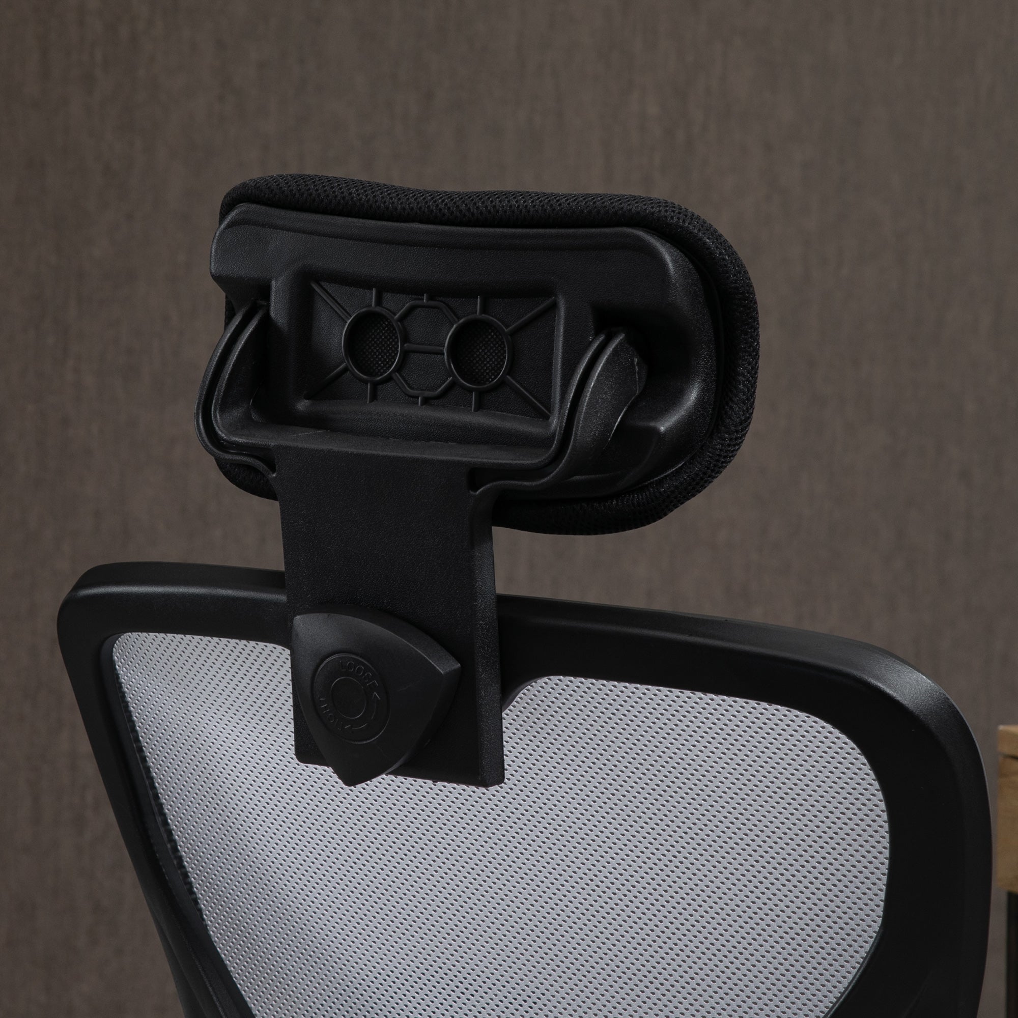 Chaise de bureau, fauteuil de bureau ergonomique en maille avec hauteur et appui-tête réglable, dossier inclinable et support lombaire, pour chambre, télétravail, charge 120 Kg, noir et blanc