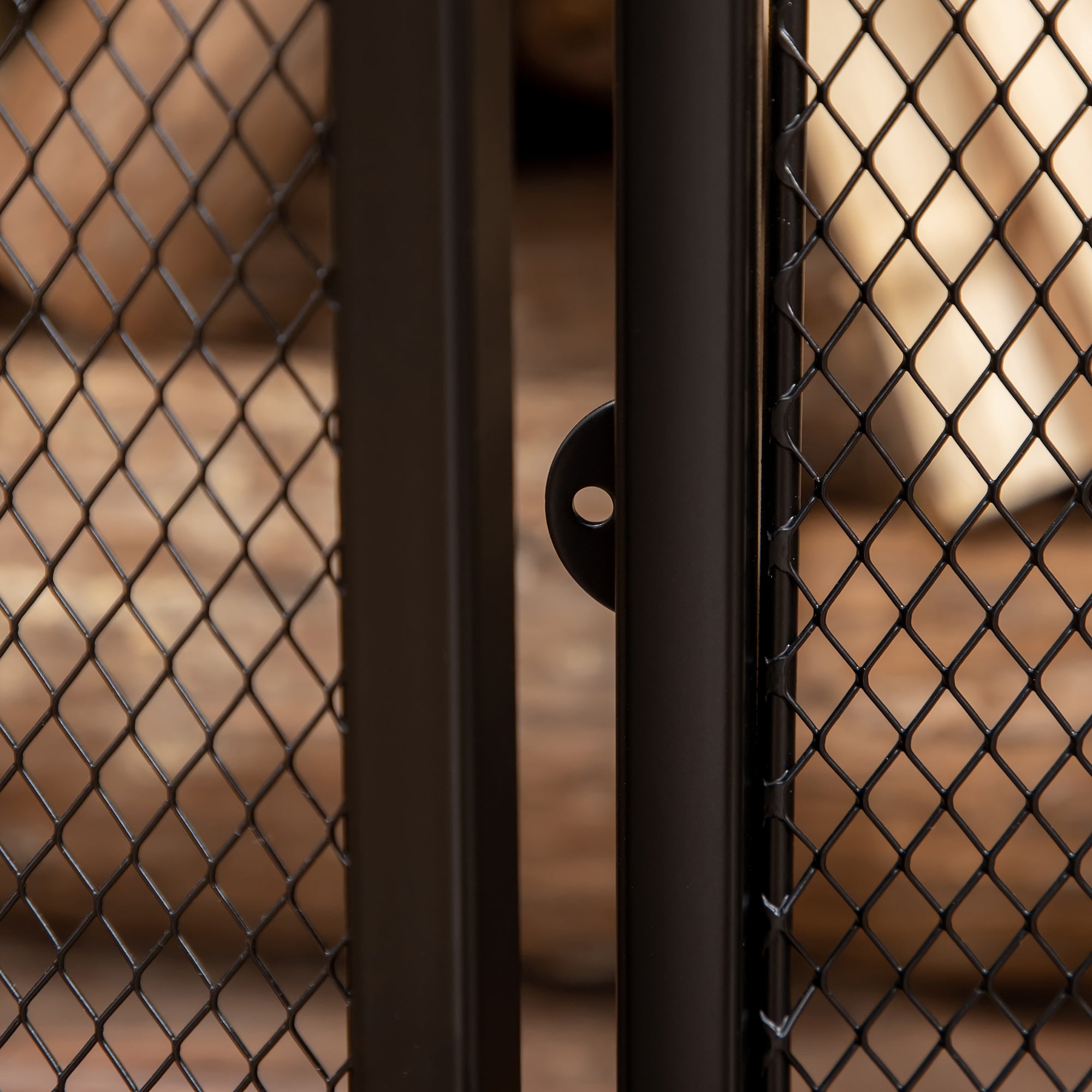 Pare-étincelles grille de protection pour cheminée - pare-feu barrière de sécurité - 3 volets pliables et porte - métal noir