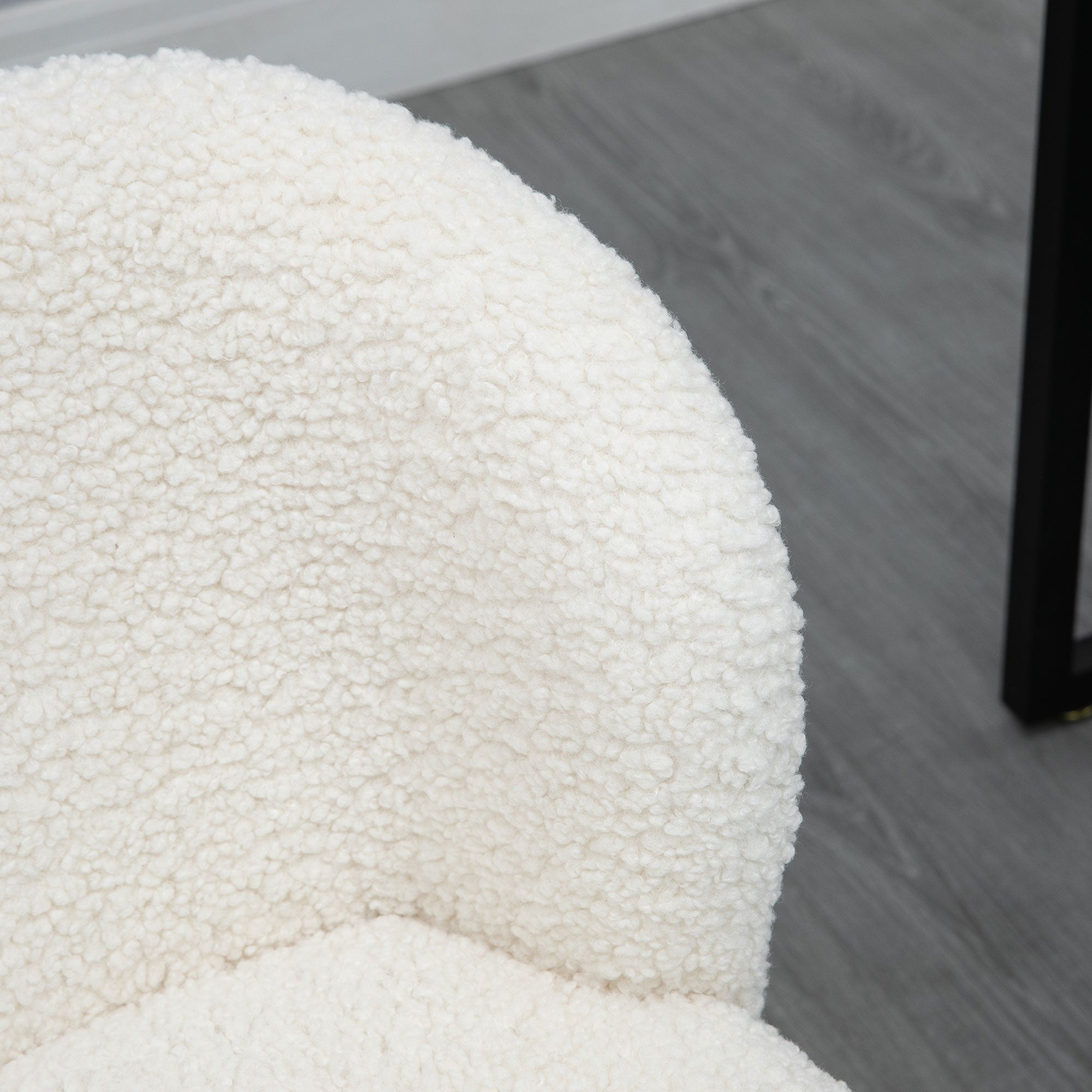 Chaise de bureau design - hauteur réglable, pivotante - piètement acier chromé revêtement effet laine bouclée