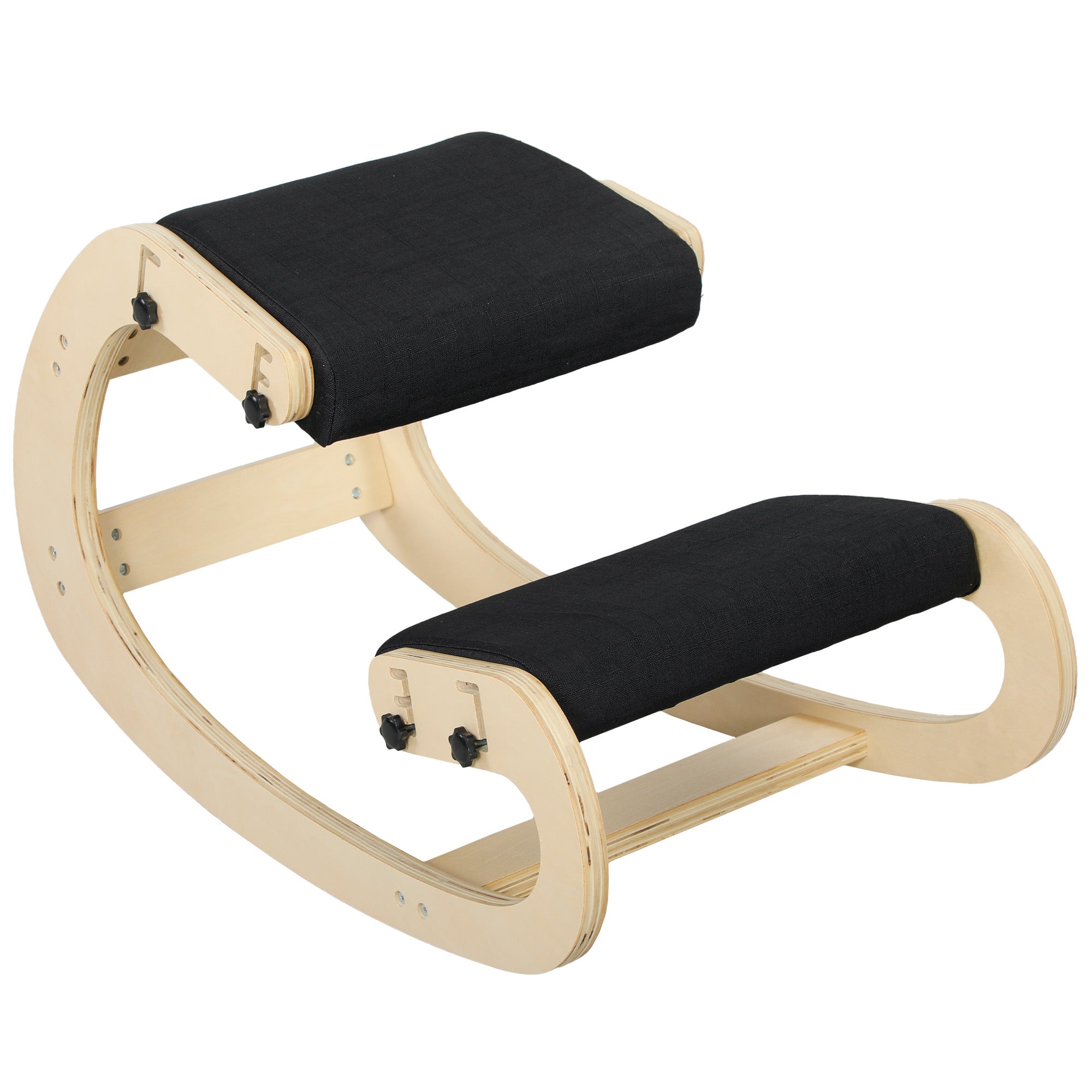 Siège assis genoux, siège ergonomique en bois à bascule, chaise à genoux réglable pour bureau à domicile, améliorer la posture, maux de dos, noir