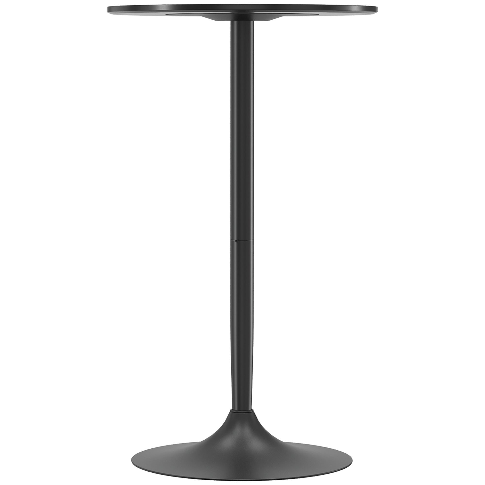 Table de bar ronde table de bistro mange-debout style contemporain avec plateau peint et cadre en acier dim. 60L x 60l x 102H cm noir