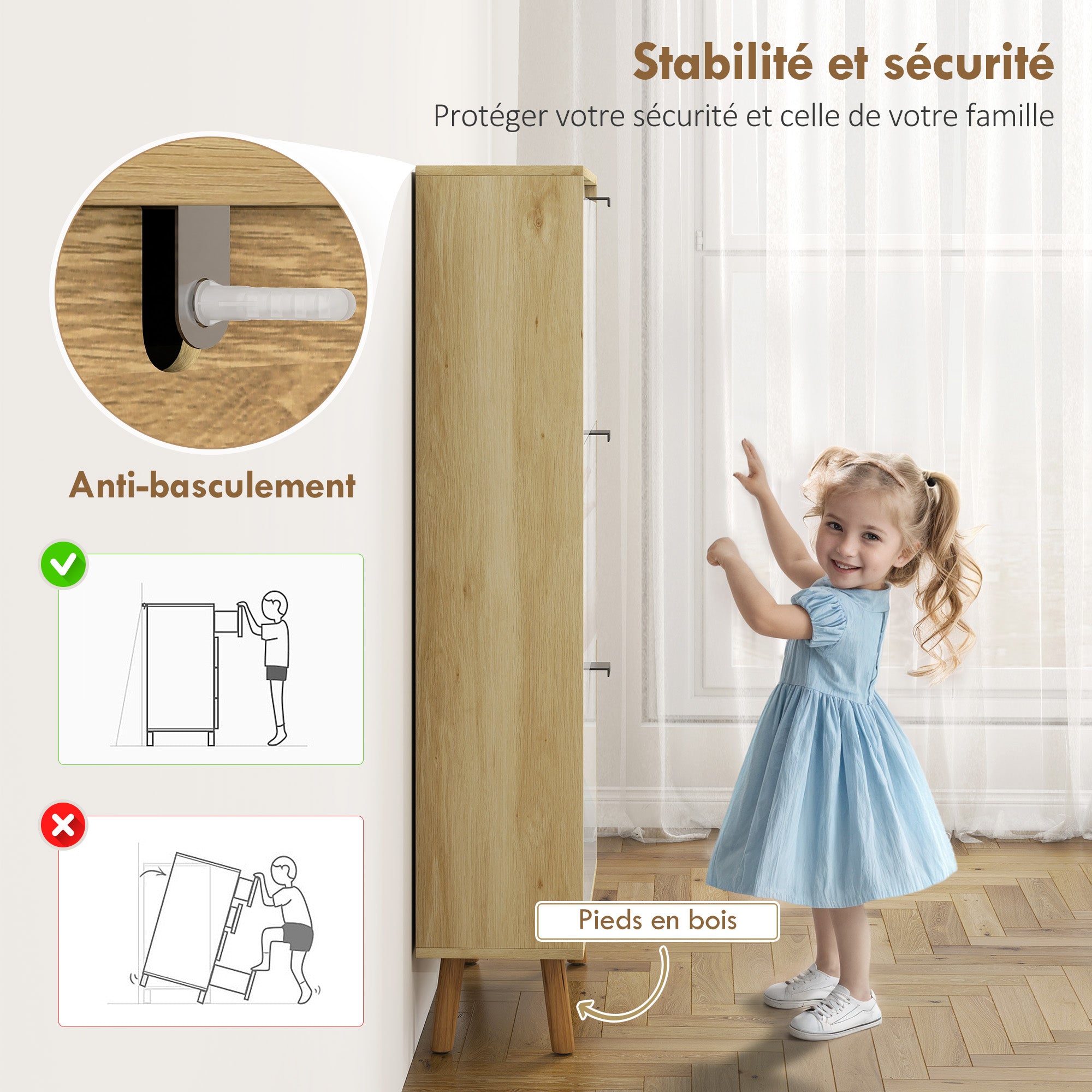 Meuble à chaussures 18 paires, porte haute brillante, armoire à chaussures étroite avec 3 tiroirs rabattables et étagères réglables, style moderne, pour couloir, entrée, 60x24x127cm, blanc