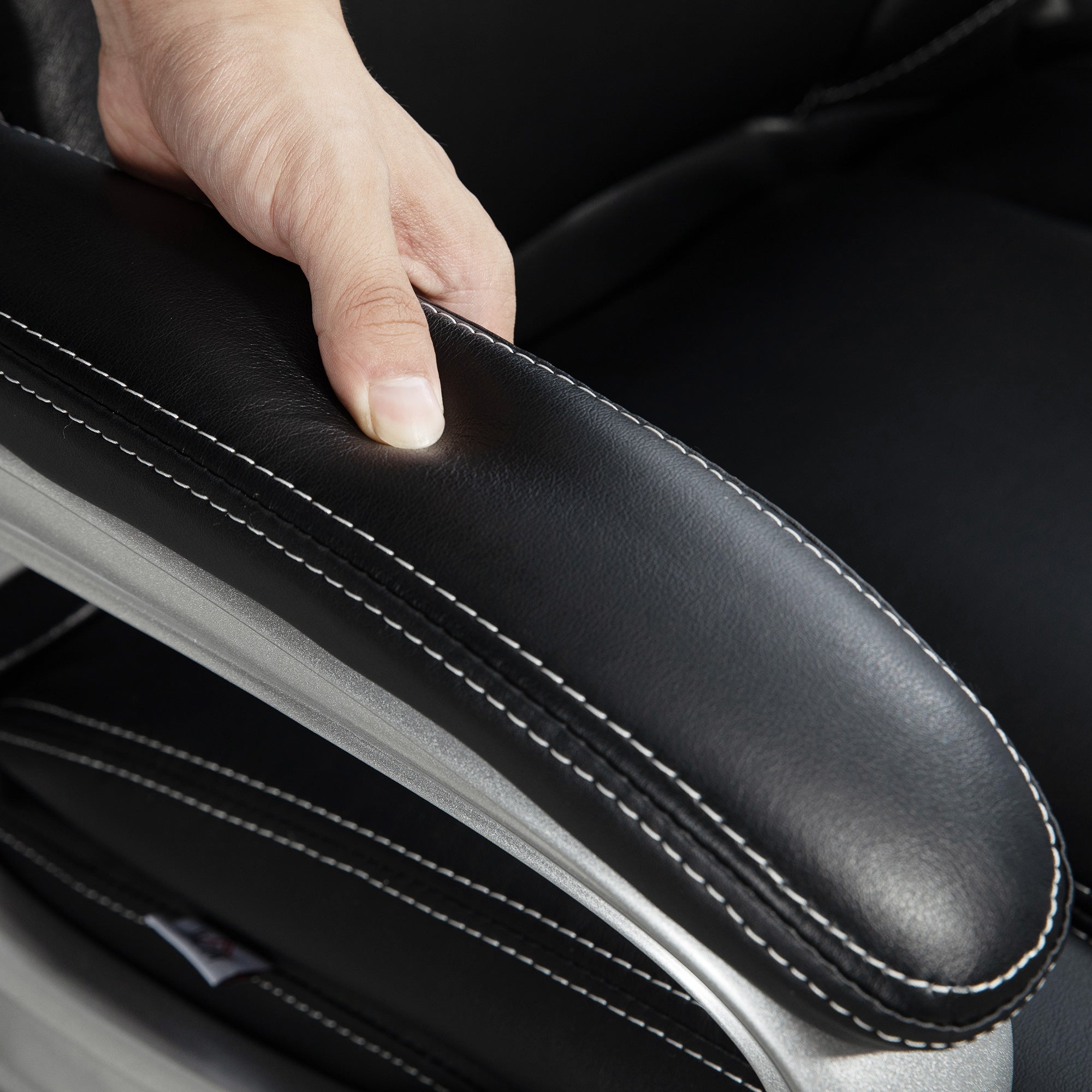 Chaise de bureau, fauteuil de bureau, siège d'ordinateur, avec fonction bascule, dossier haut, roulettes pivotantes 360°, hauteur réglable, noir