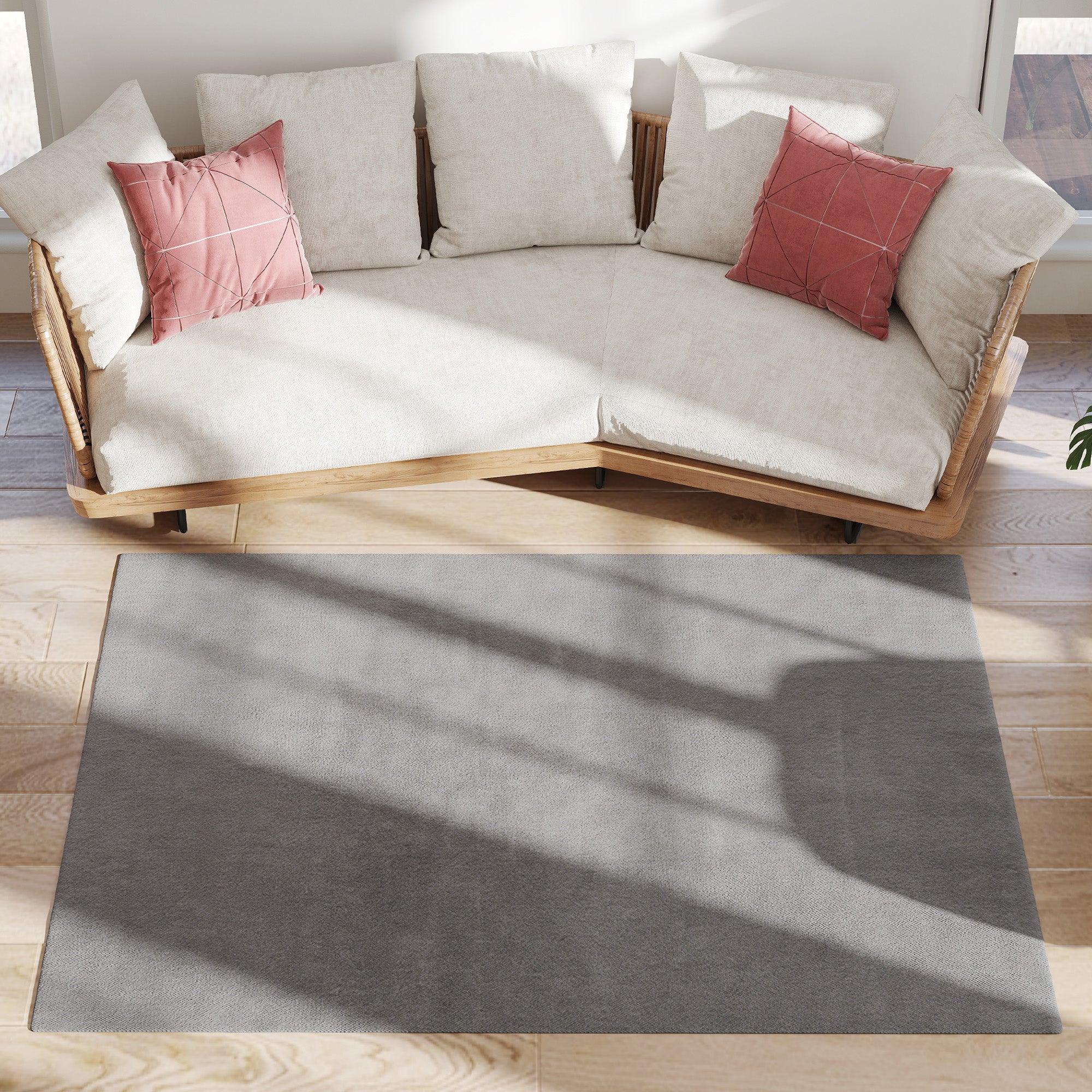 Tapis salon 160 x 120 cm tapis à poils longs, lavable en machine, antidérapant, en fausse fourrure, pour salon, chambre à coucher, bureau, gris clair