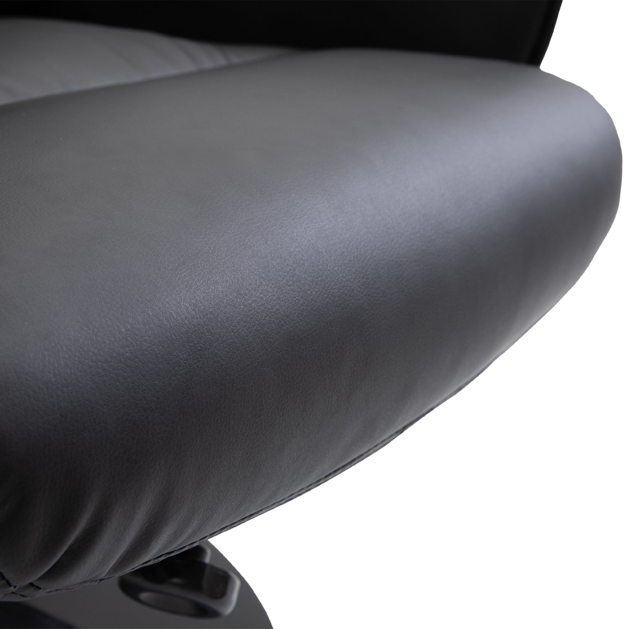 Fauteuil relax avec repose-pied fauteuil de relaxation relaxant pivotant 360° et dossier inclinable pour TV supportant jusqu'à 120 Kg revêtement synthétique métal noir