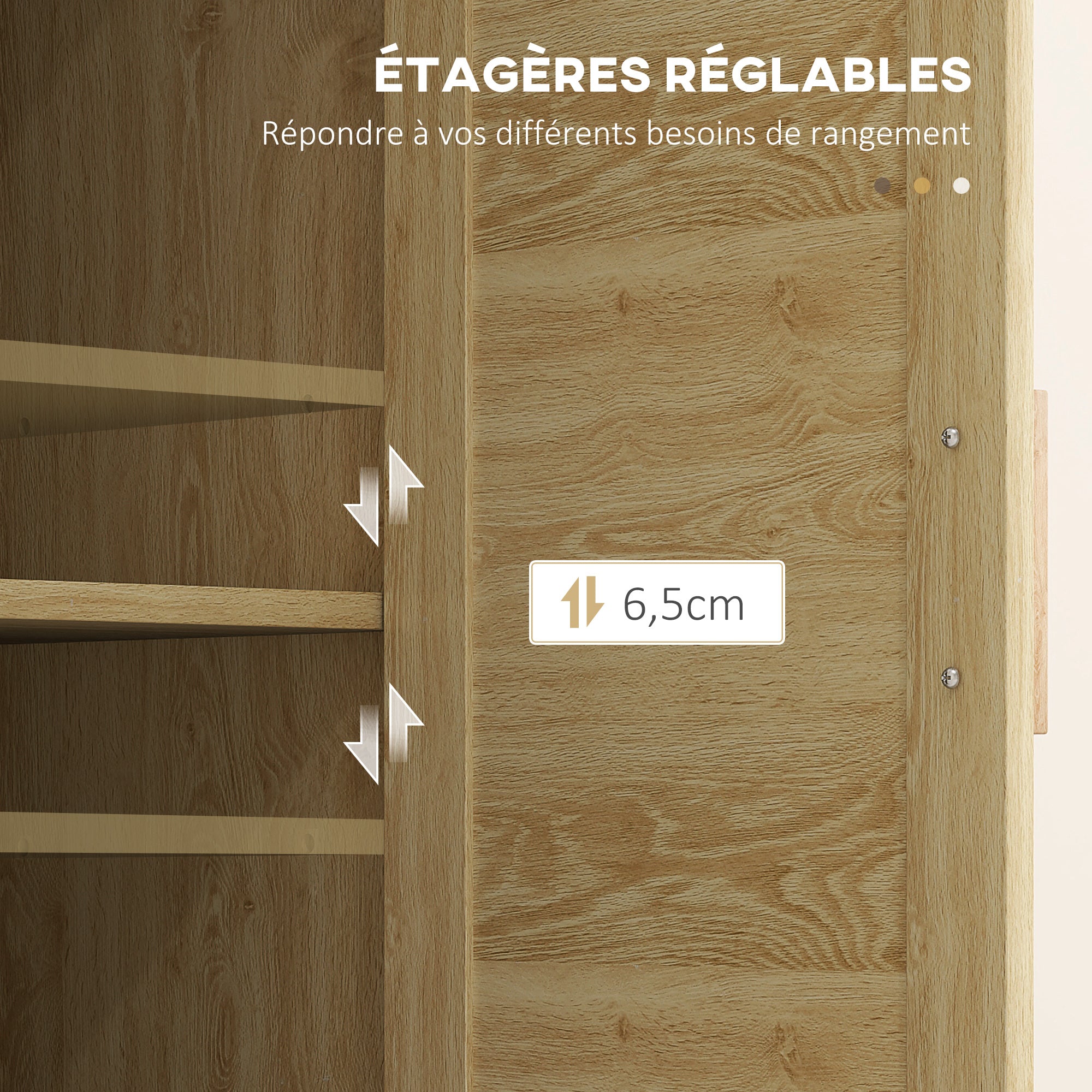 Meuble salle de bain rangement, meuble de rangement style bohème avec tiroir et placard, étagères réglables, porte à rotin, armoire pour salle de bain, salon, cuisine - 55 x 30 x 82 cm, chêne