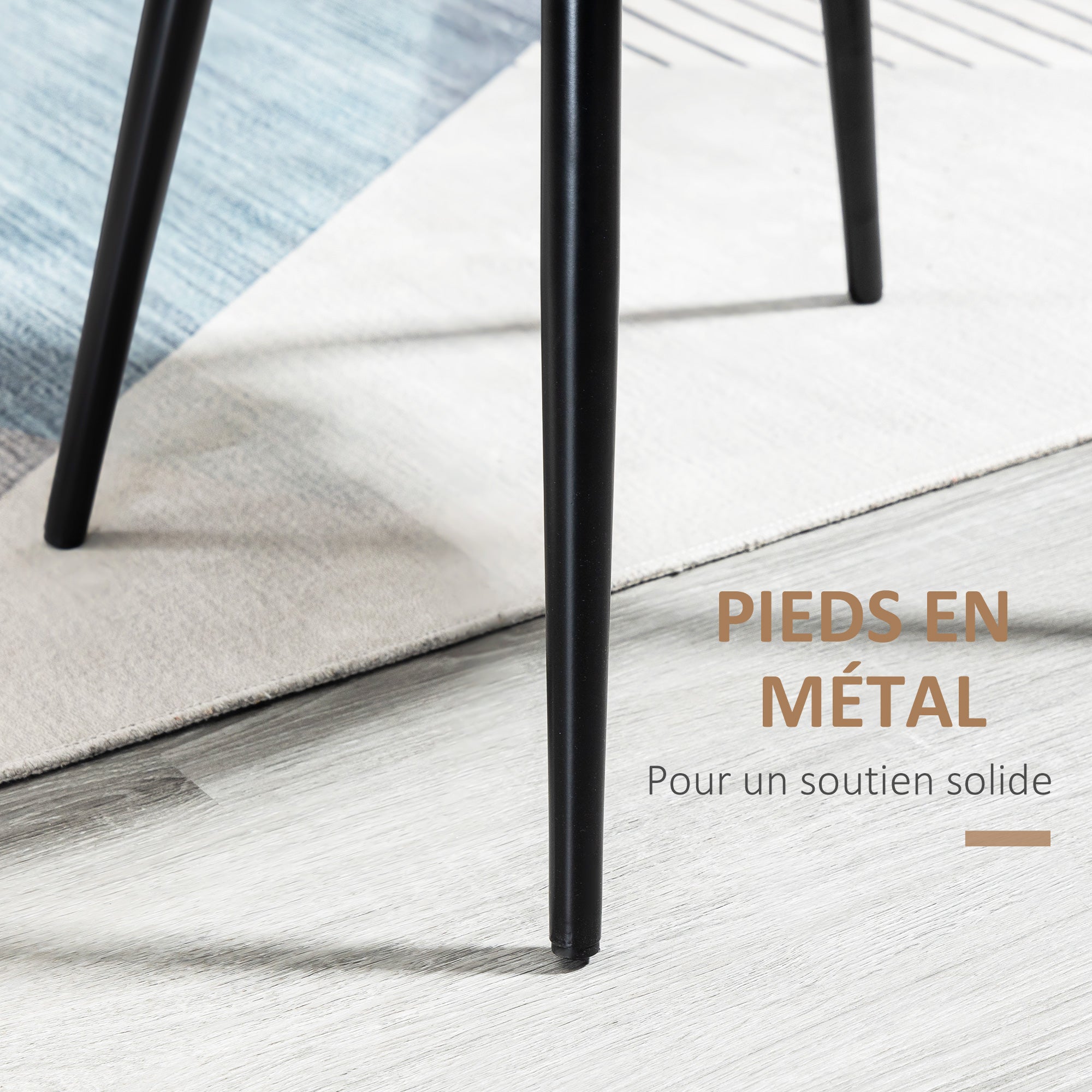 Lot de 2 chaises salle à manger chaise de cuisine scandinave chaise en velours rembourrée avec pieds effilés en métal, pour salon, salle à manger, crème