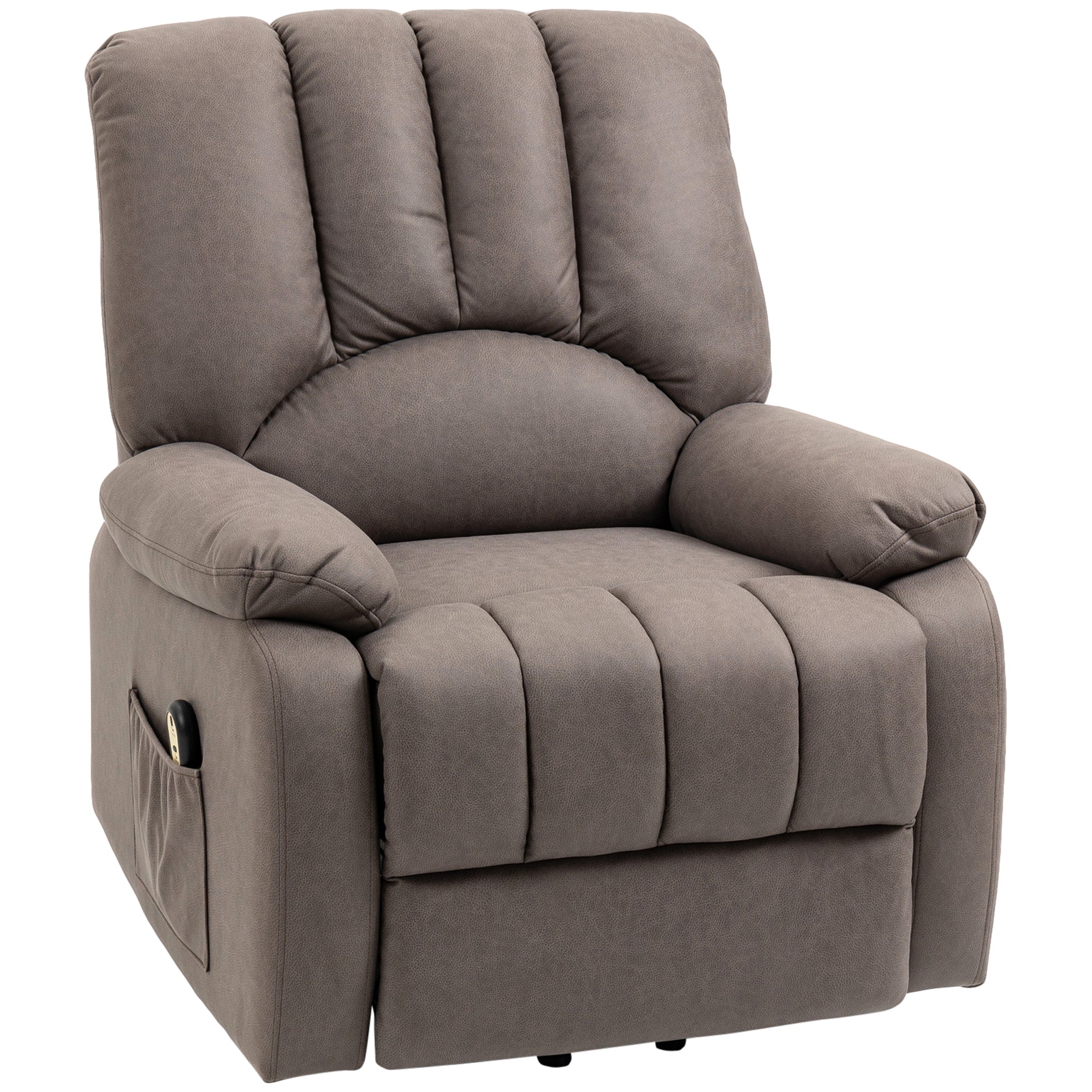 Fauteuil releveur électrique Fauteuil Relax inclinable en microfibre avec Repose-Pied et télécommande - 86 x 92 x 102 cm - Gris