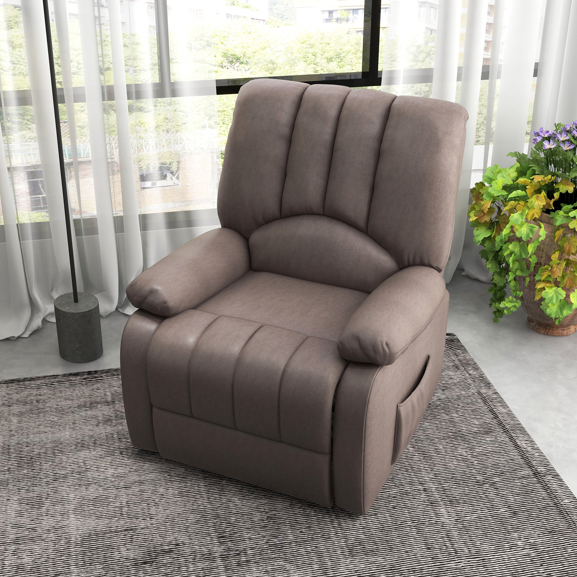Fauteuil releveur électrique Fauteuil Relax inclinable en microfibre avec Repose-Pied et télécommande - 86 x 92 x 102 cm - Gris