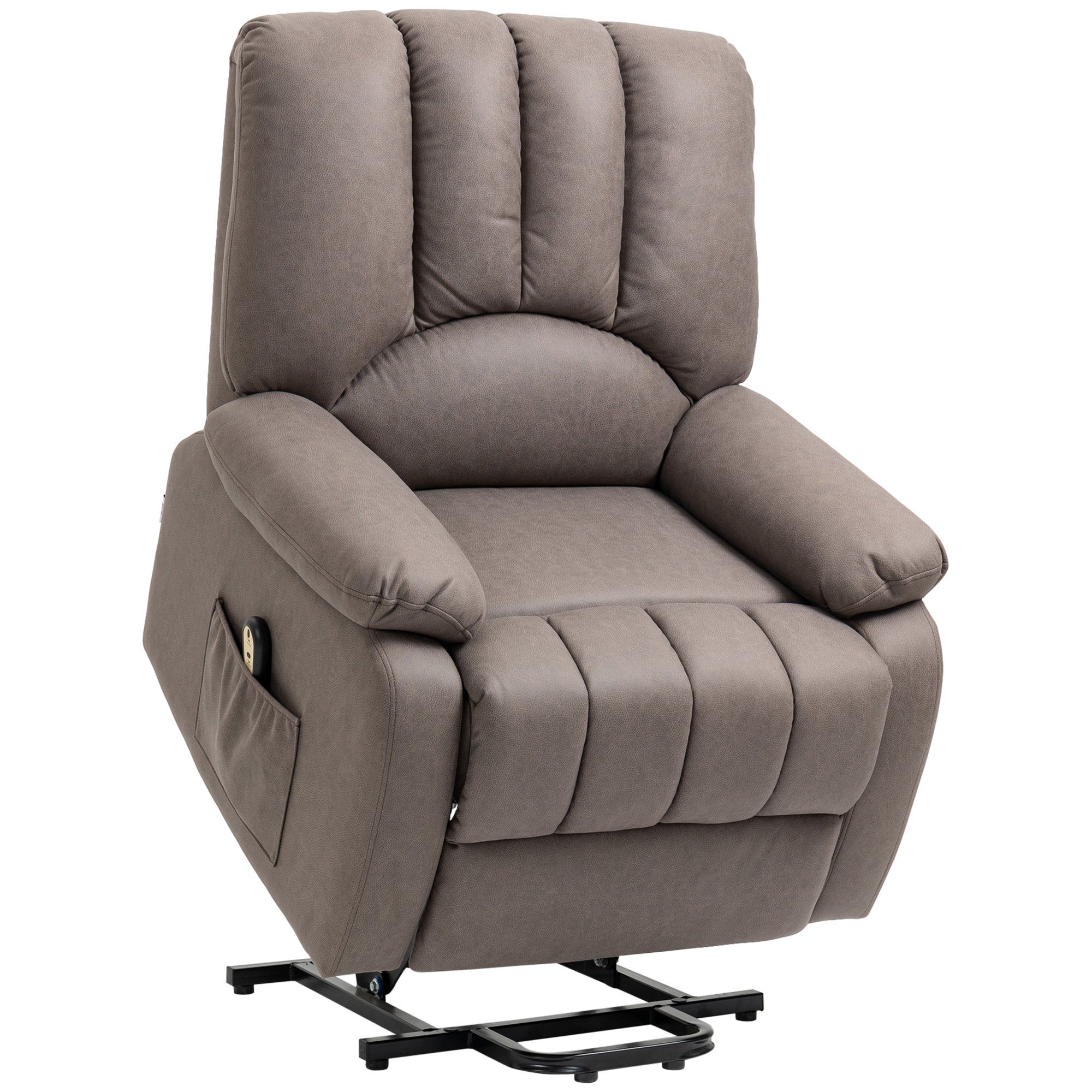 Fauteuil releveur électrique Fauteuil Relax inclinable en microfibre avec Repose-Pied et télécommande - 86 x 92 x 102 cm - Gris