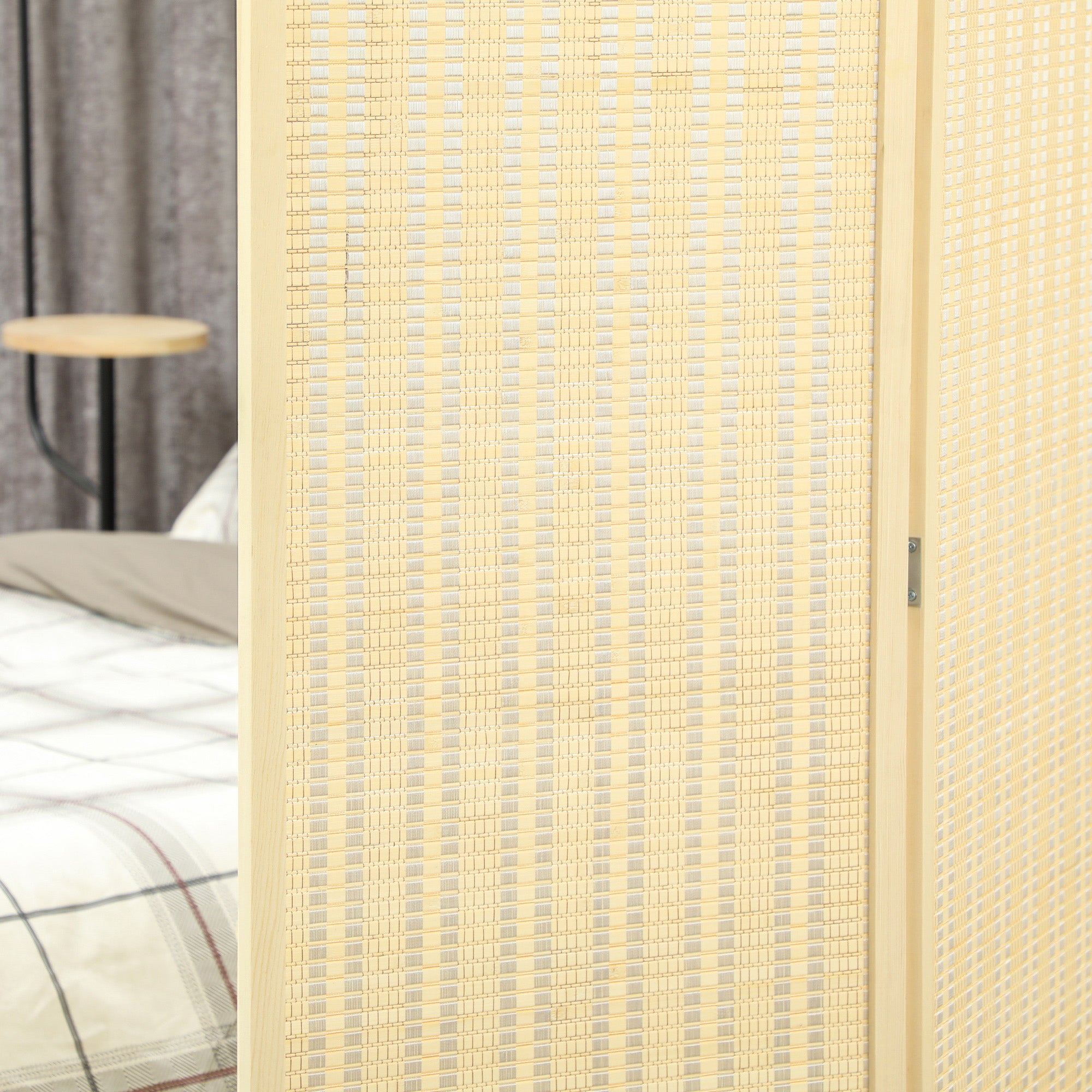 Paravent interieur en bois 3 panneaux 135 x 180 cm séparateur de pièce pliable cloison de séparation pour salon chambre à coucher maison, bois naturel