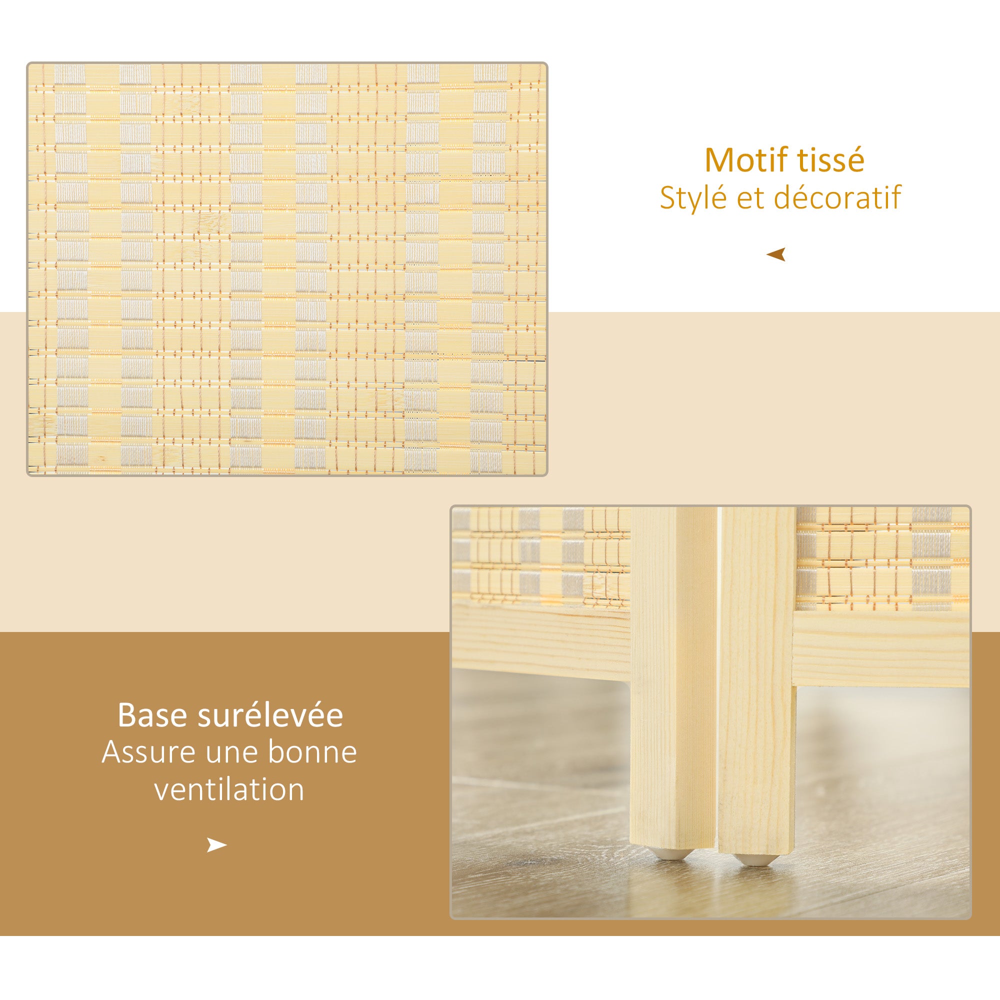 Paravent interieur en bois 3 panneaux 135 x 180 cm séparateur de pièce pliable cloison de séparation pour salon chambre à coucher maison, bois naturel