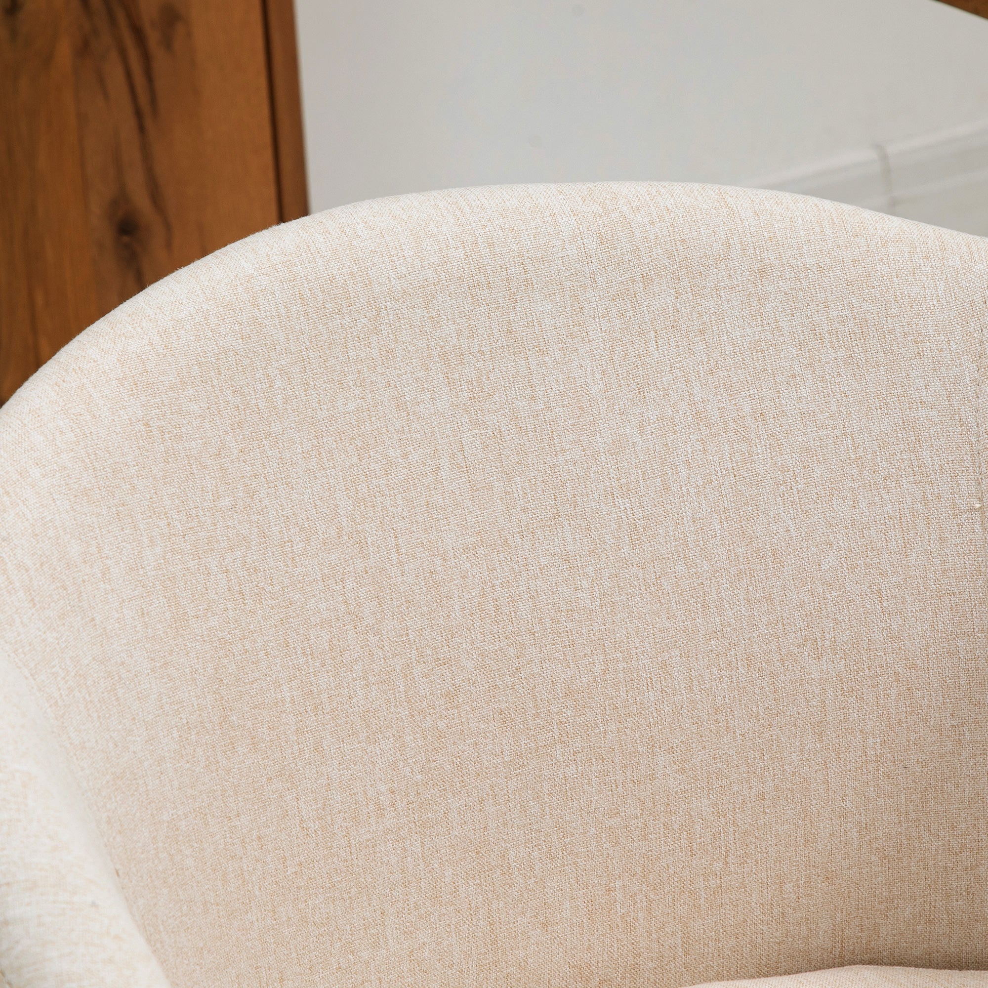 Lot de 2 chaises de salle à manger chaise de cuisine Design scandinave - Pieds inclinés effilés Bois Caoutchouc - Assise Dossier accoudoirs ergonomiques Aspect Lin Beige