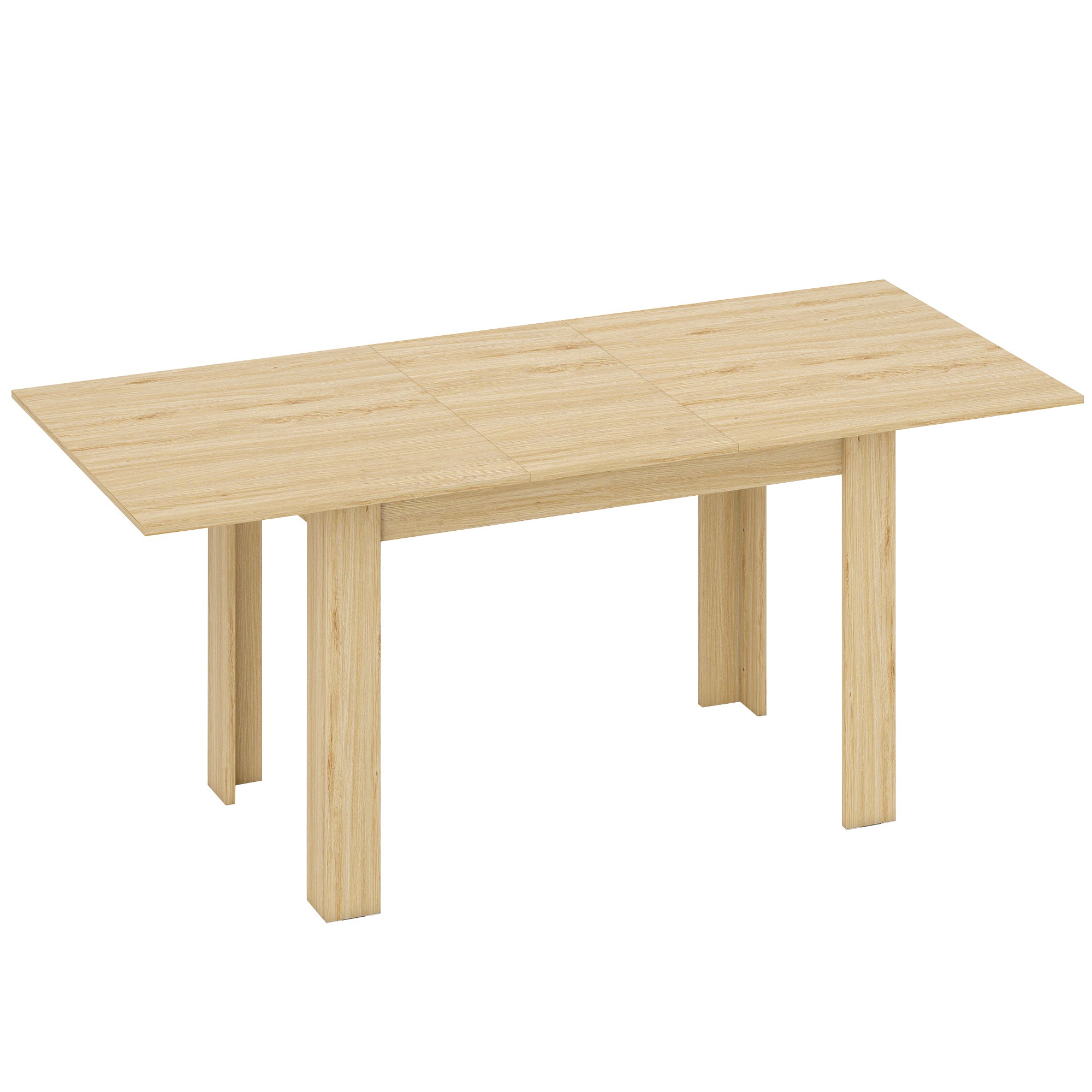 Table à manger extensible, table de cuisine rectangulaire, pour 6-8 personnes, pour petits espaces, design moderne, 140-180 x 80 cm, effet bois naturel